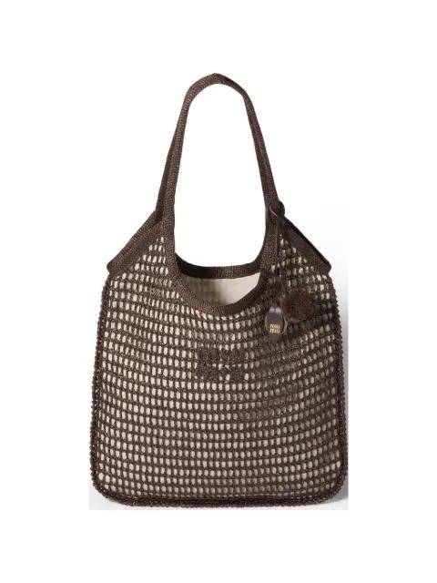 Ivy raffia crochet bag by MIU MIU