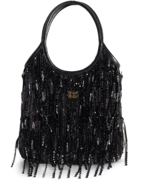 Ivy sequin-embellishment tote bag by MIU MIU