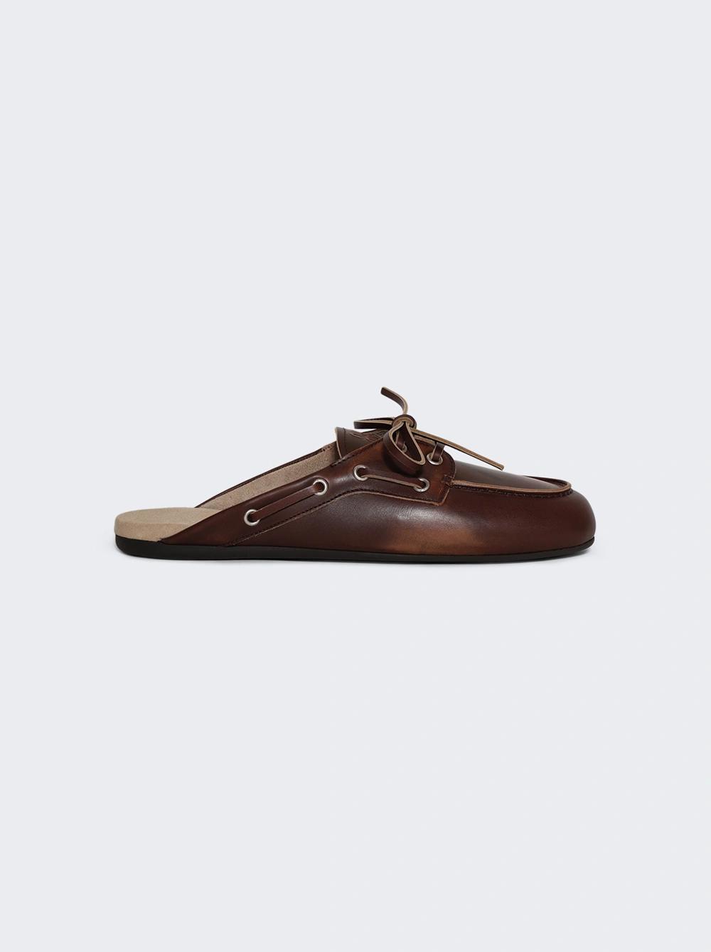 Leather Mules Brown  | The Webster by MIU MIU