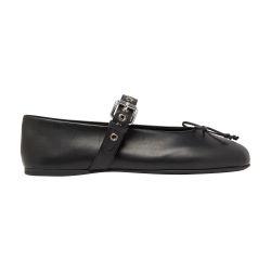 Leather ballet flats by MIU MIU