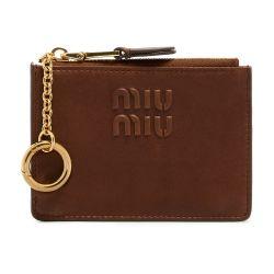 Leather cardholder by MIU MIU