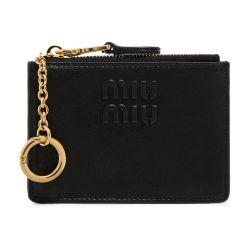 Leather cardholder by MIU MIU