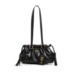 Leather shoulder mini bag by MIU MIU