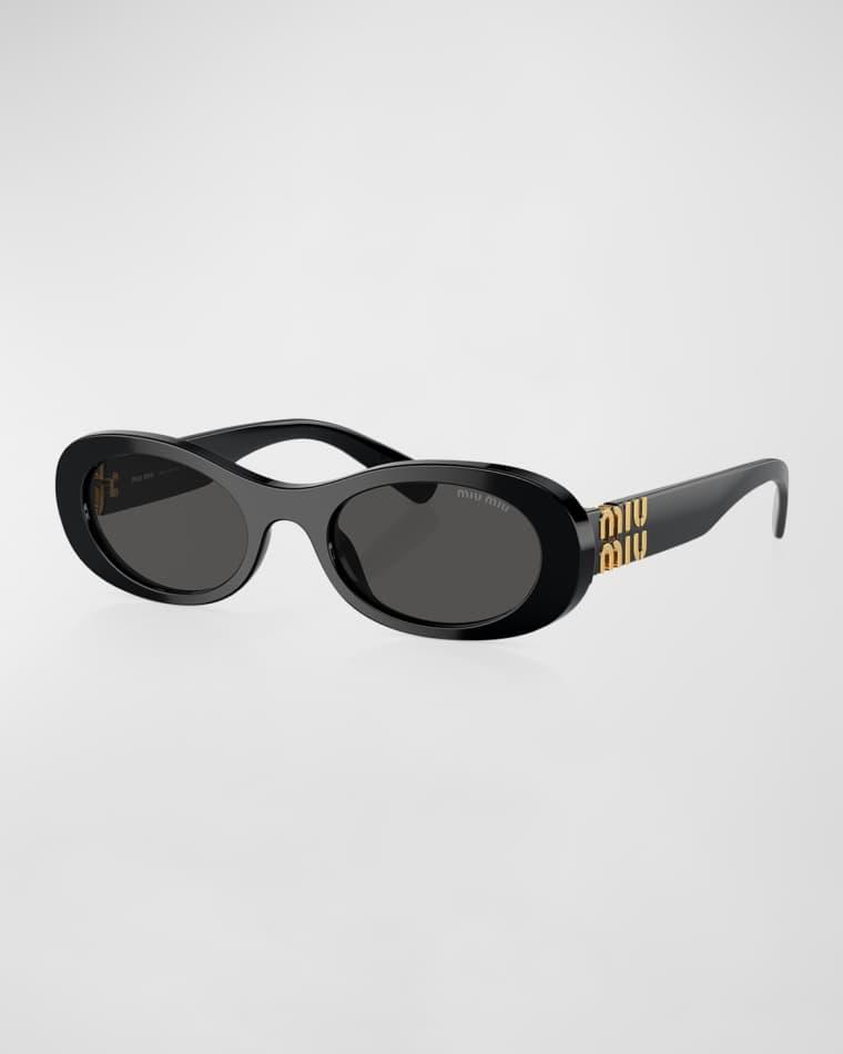 Logo Acetate Oval Sunglasses by MIU MIU
