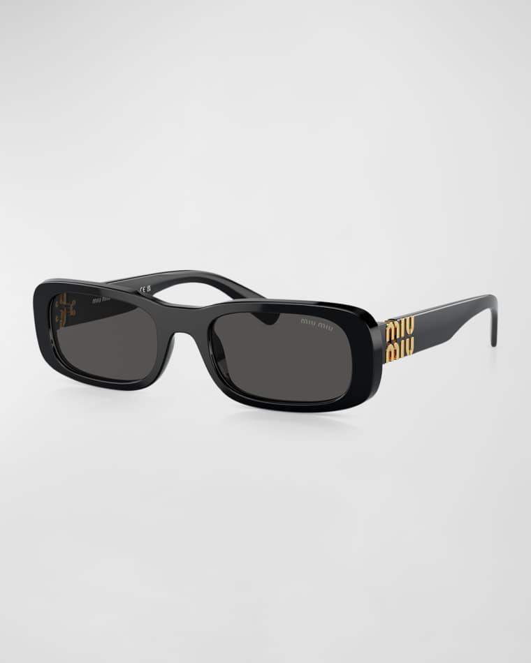 Logo Acetate Rectangular Sunglasses by MIU MIU
