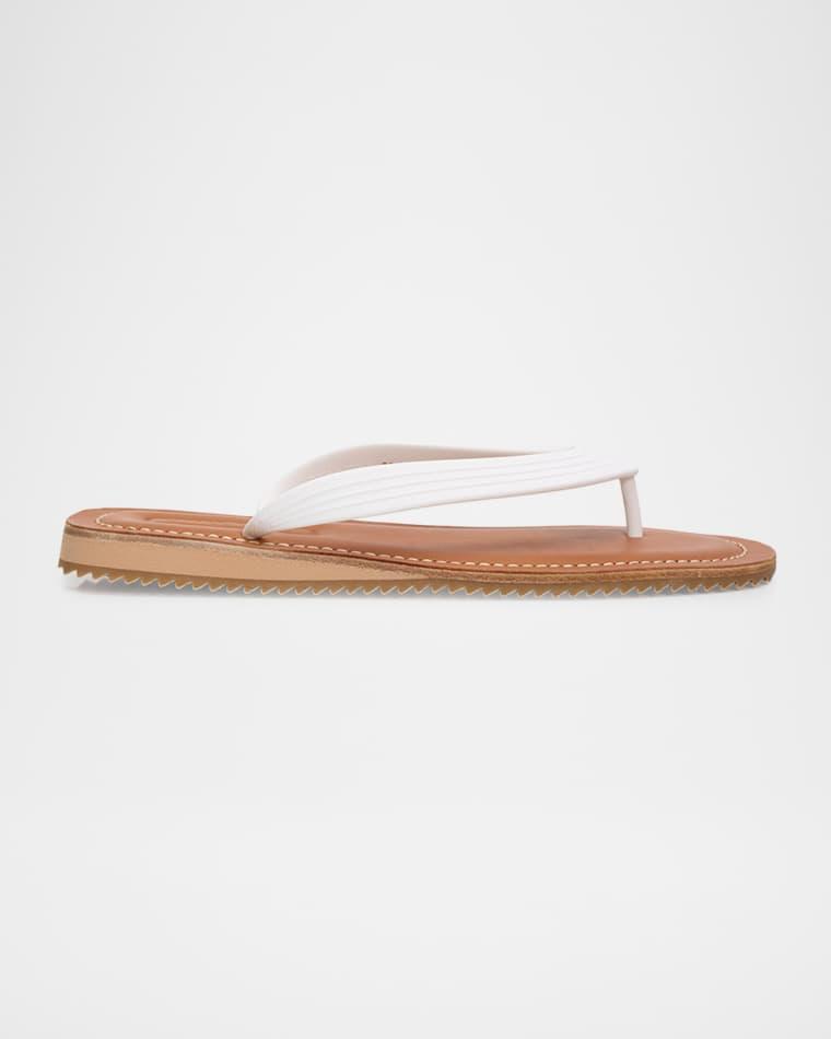 Logo Flat Thong Sandals by MIU MIU