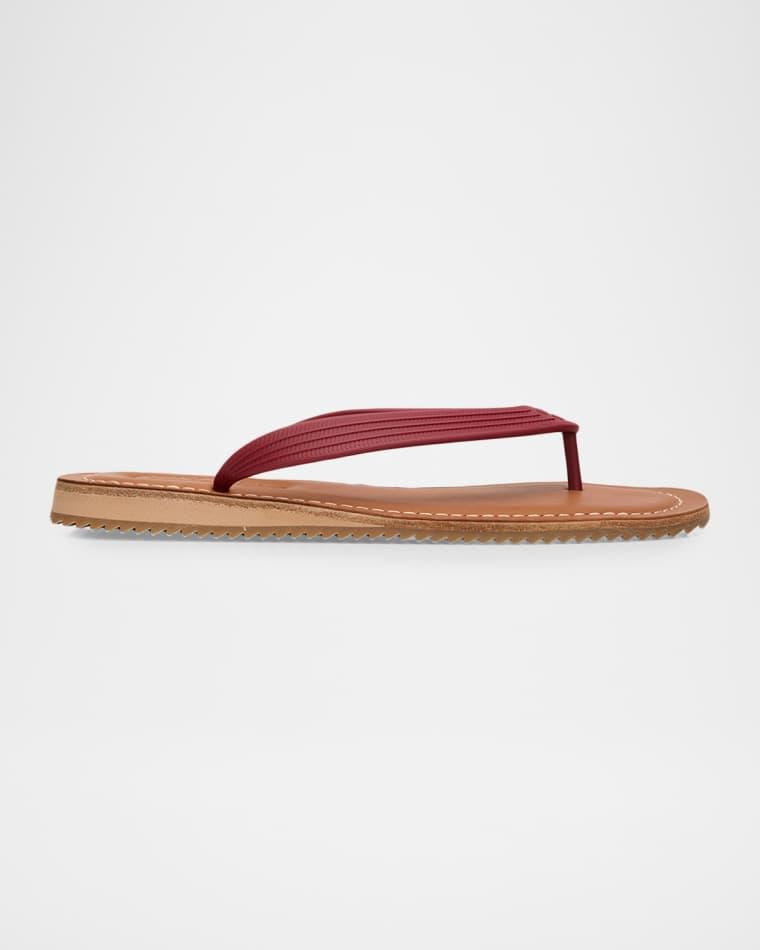 Logo Flat Thong Sandals by MIU MIU