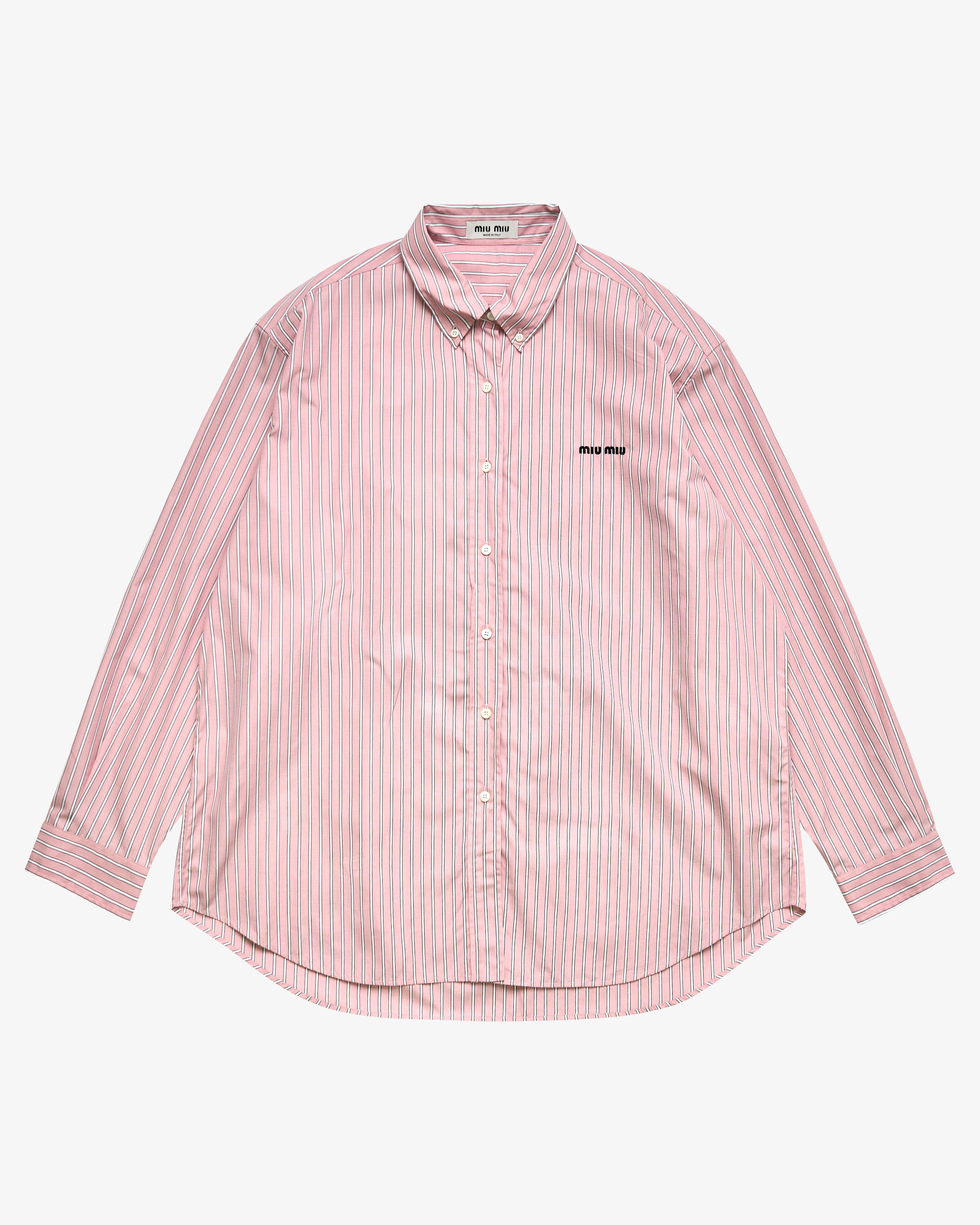 MIU MIU - Men's Popeline Riga Shirt - (Pink) by MIU MIU