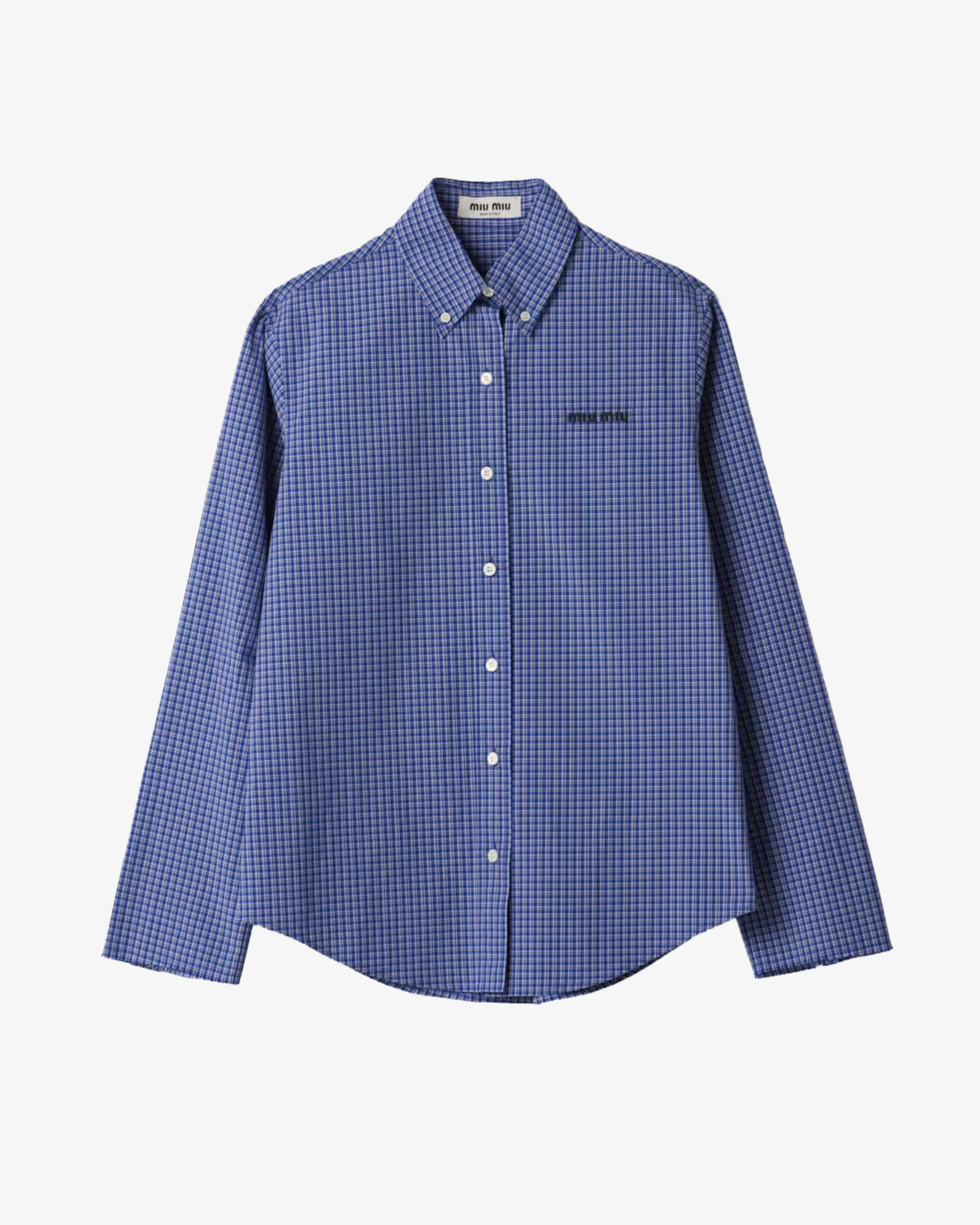 MIU MIU - Women's Checked Shirt - (Blue) by MIU MIU