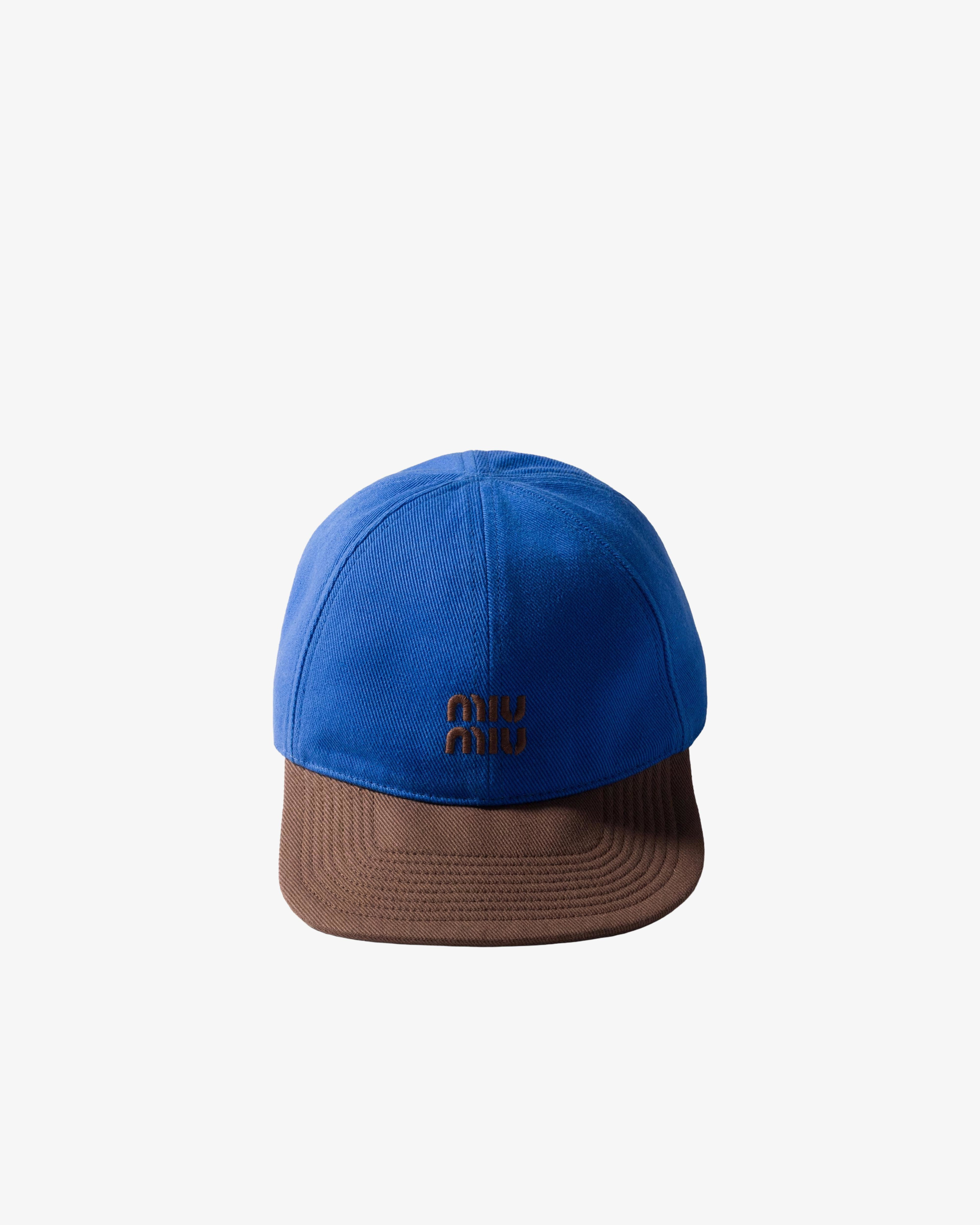 MIU MIU - Women's Drill Washed Bicolore Cap - (Blue) by MIU MIU