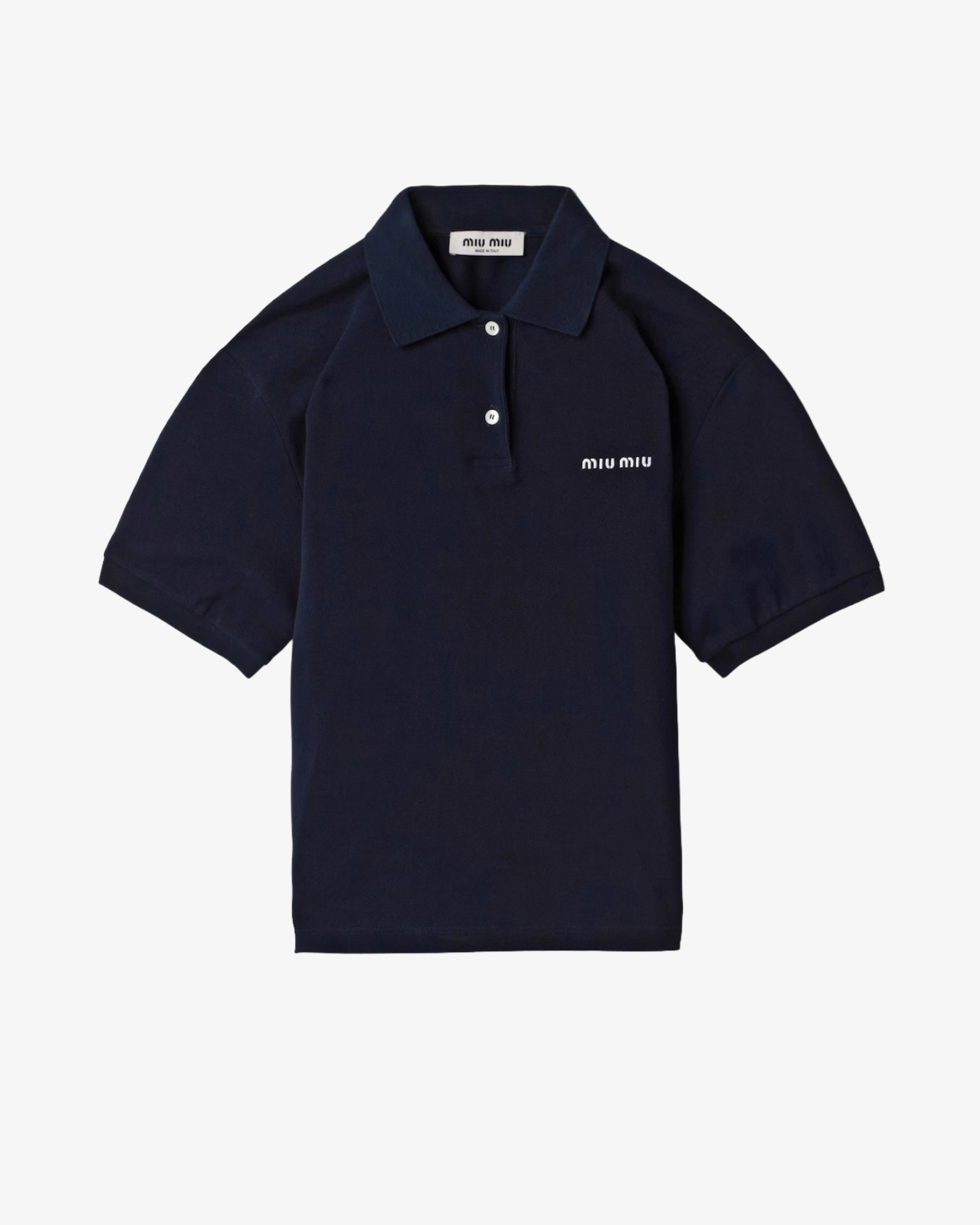 MIU MIU - Women's Piquet Polo - (Navy) by MIU MIU