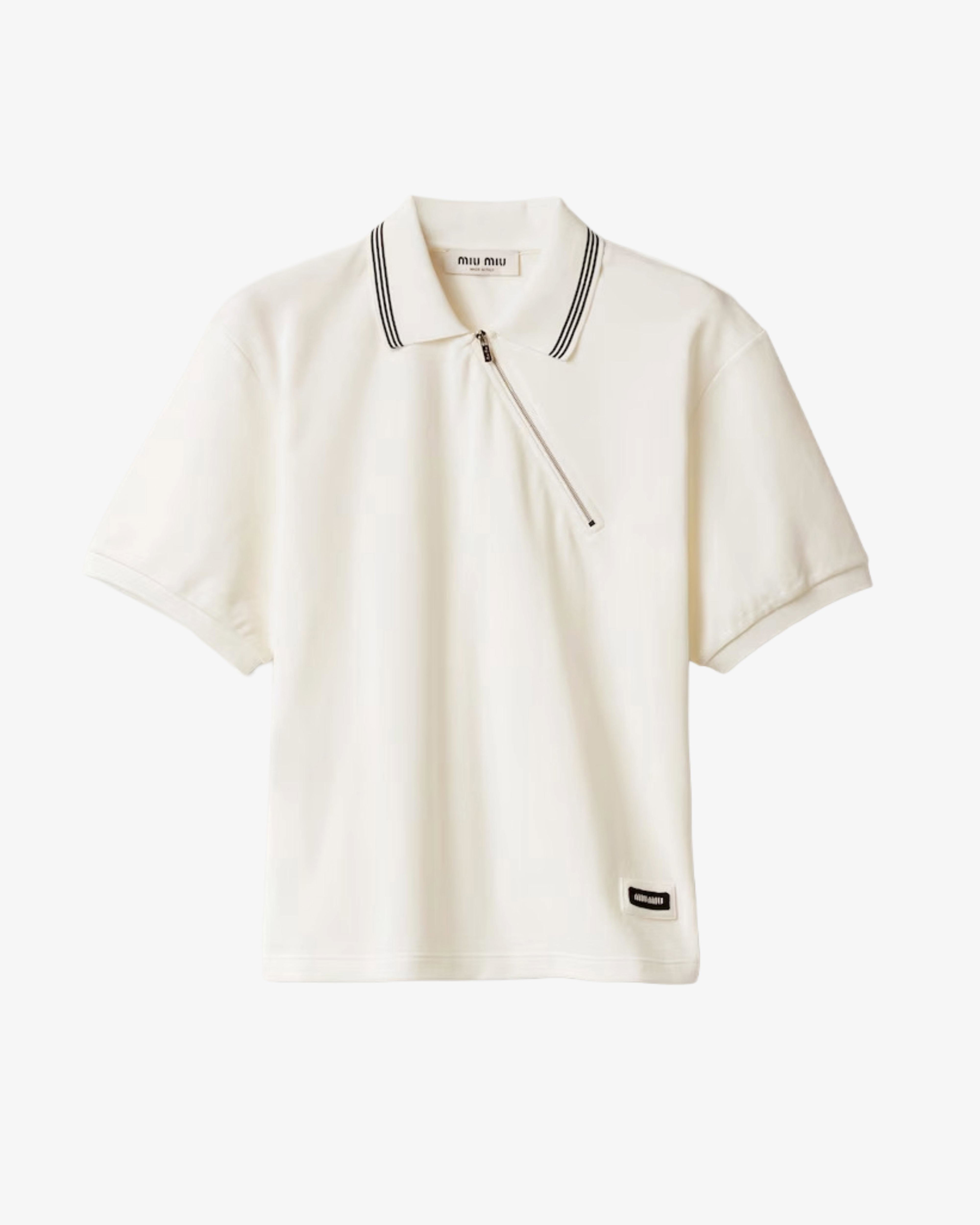 MIU MIU - Women's Piquet Polo - (Off-White) by MIU MIU
