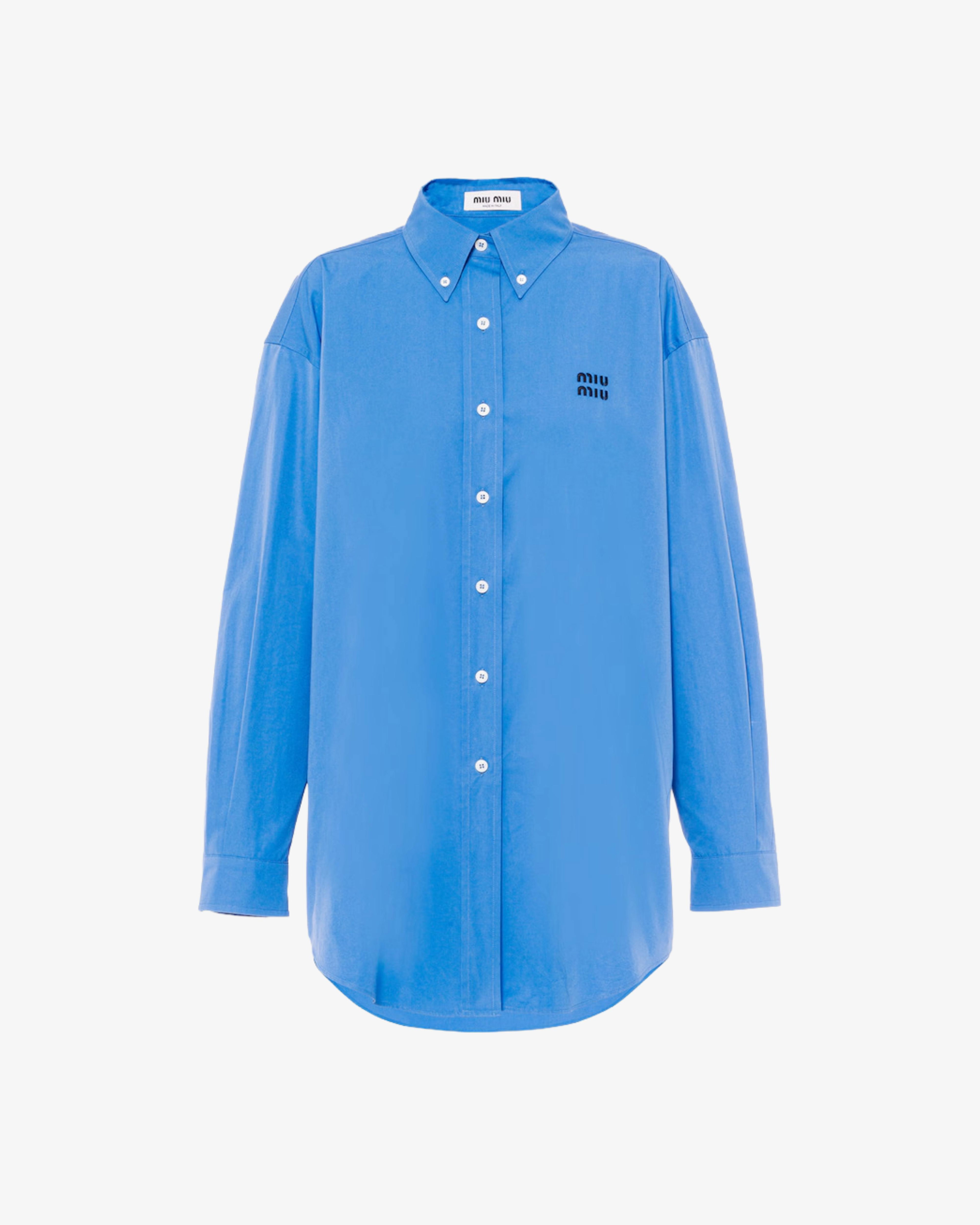 MIU MIU - Women's Popeline Shirt - (Blue) by MIU MIU