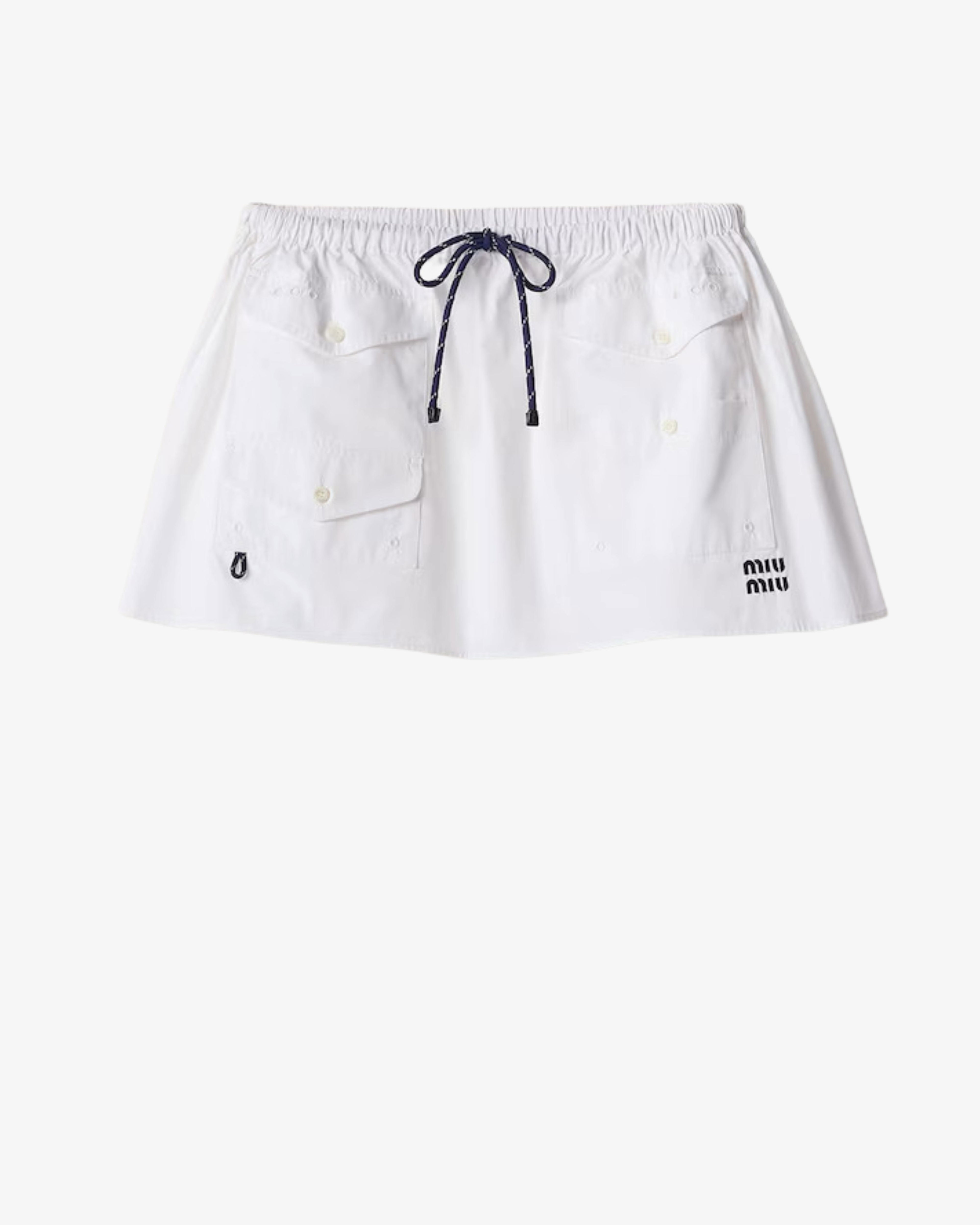 MIU MIU - Women's Popeline Skirt - (White) by MIU MIU