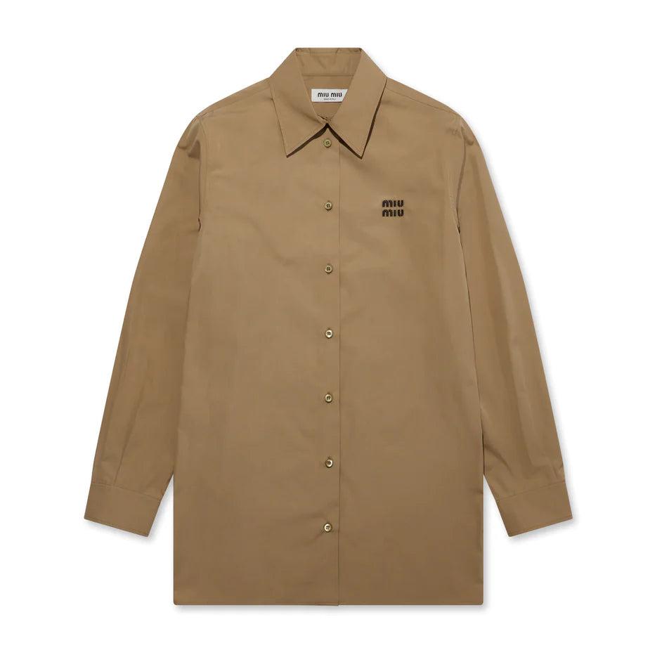 MIU MIU - Women's Poplin Shirts - (Clay Grey) by MIU MIU