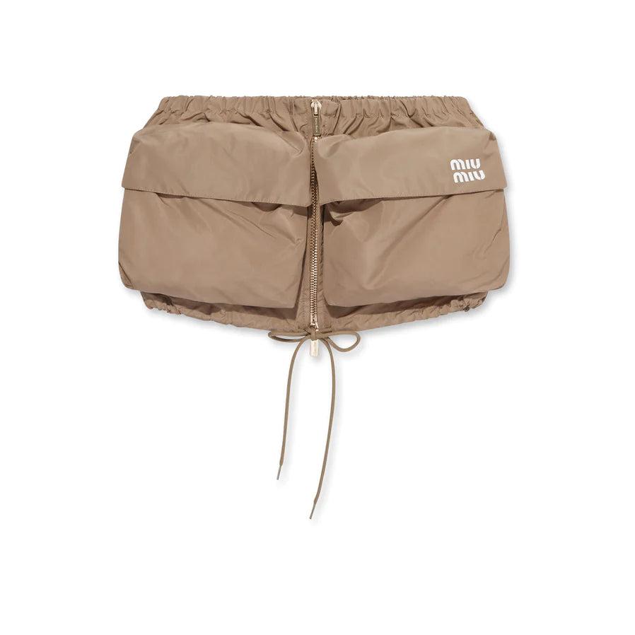 MIU MIU - Women's Technical Fabric Miniskirt - (Clay Grey) by MIU MIU