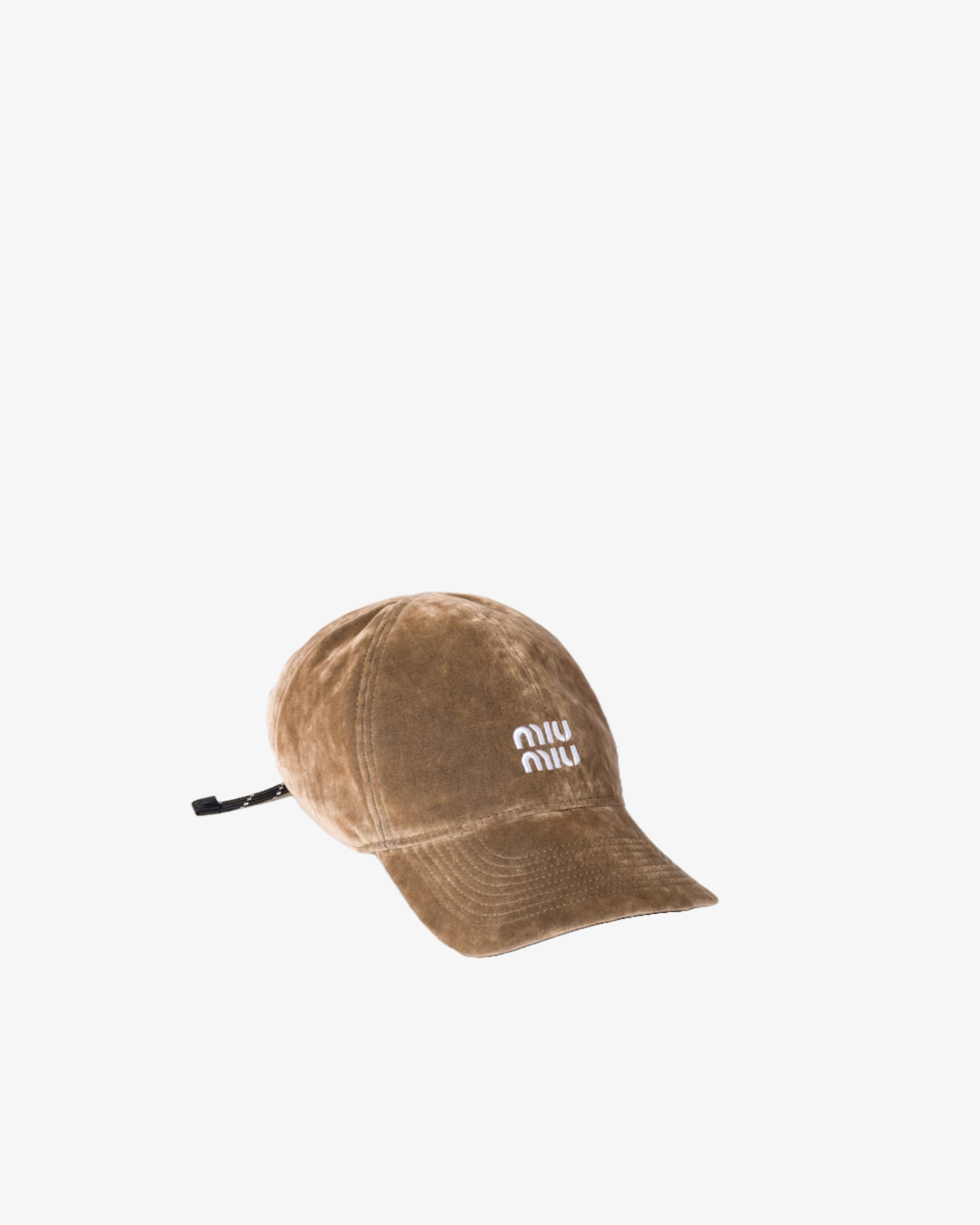 MIU MIU - Women's  Velluto Chambray Cap - (Beige) by MIU MIU