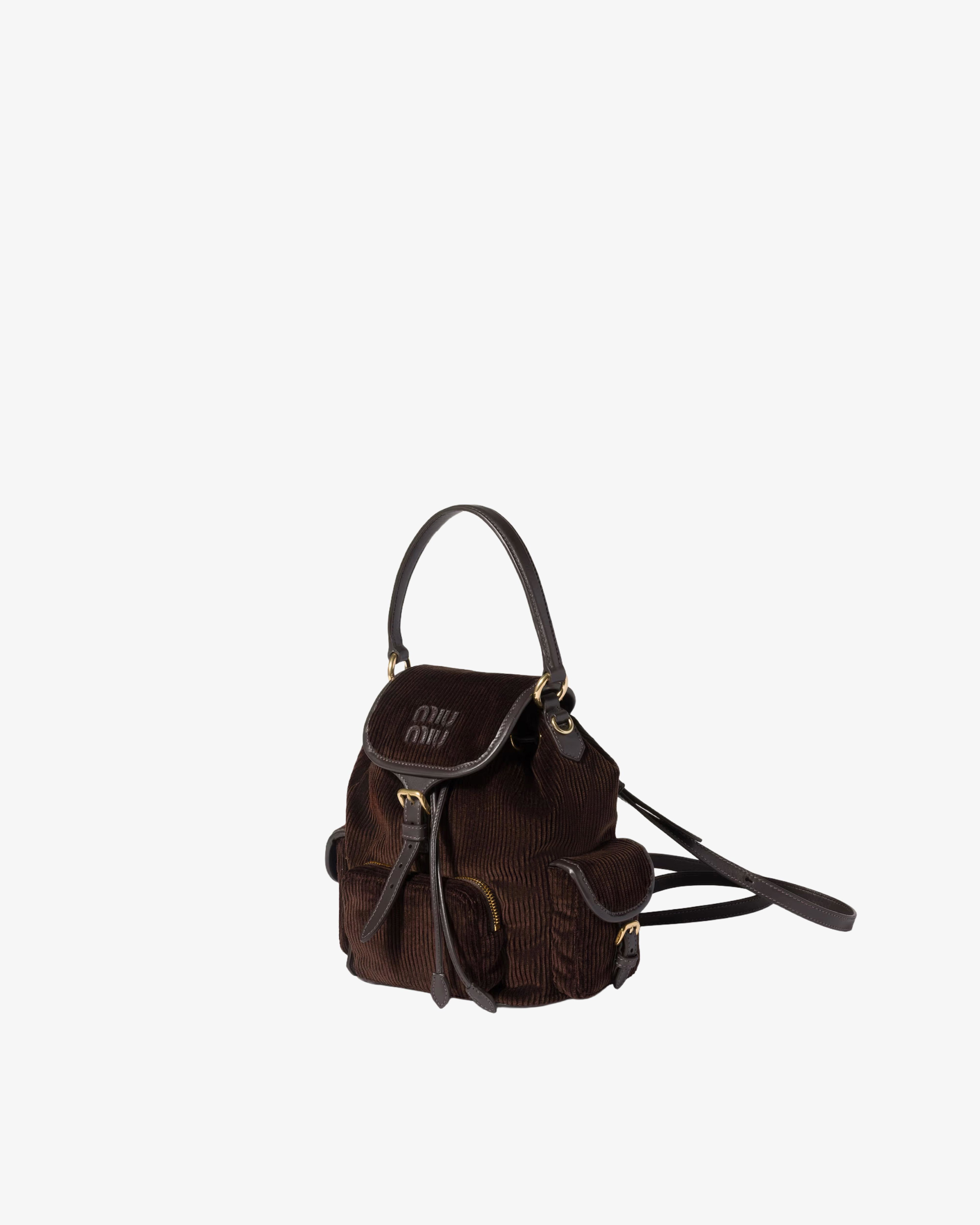 MIU MIU - Women's Velluto Righe Bag - (Dark Brown) by MIU MIU