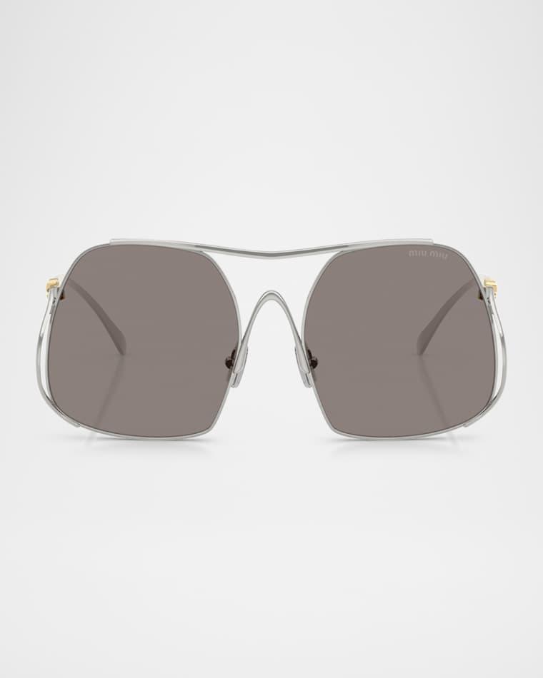 MU A55S Steel Square Sunglasses by MIU MIU