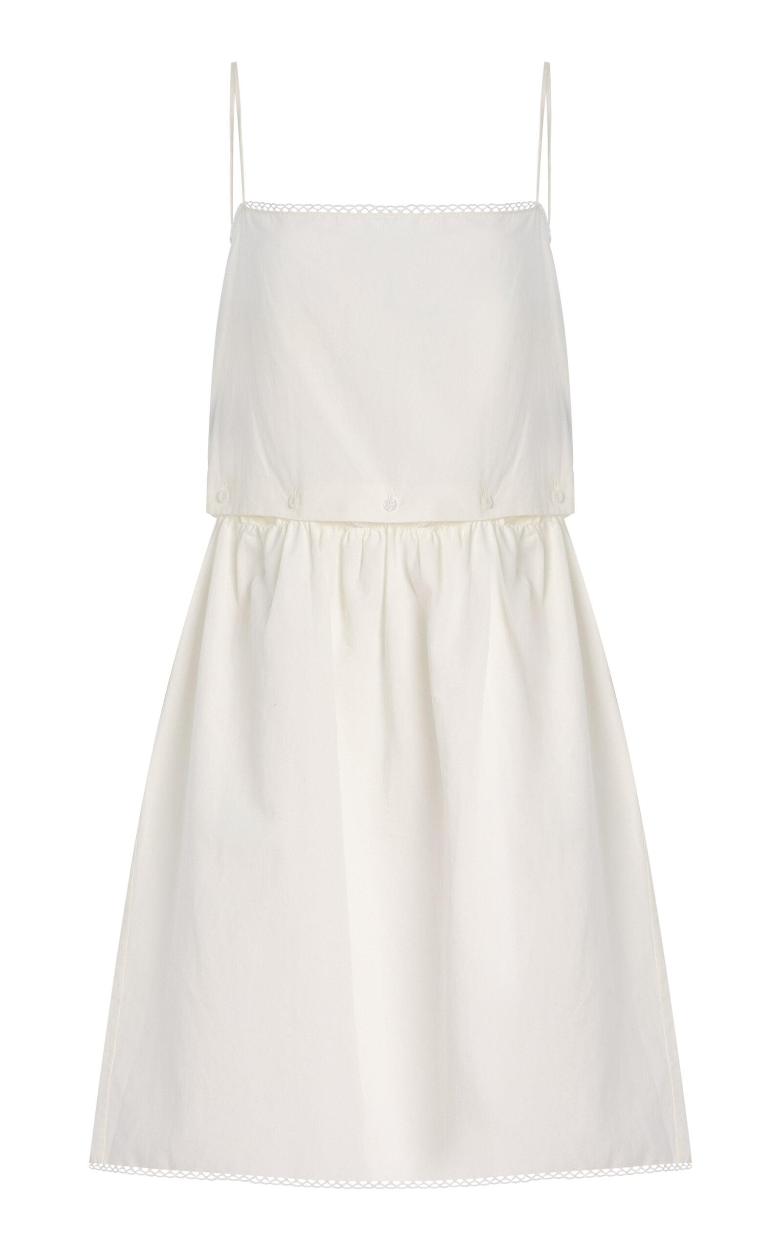 Miu Miu Buttoned Cotton-Linen Mini Dress - Moda Operandi by MIU MIU