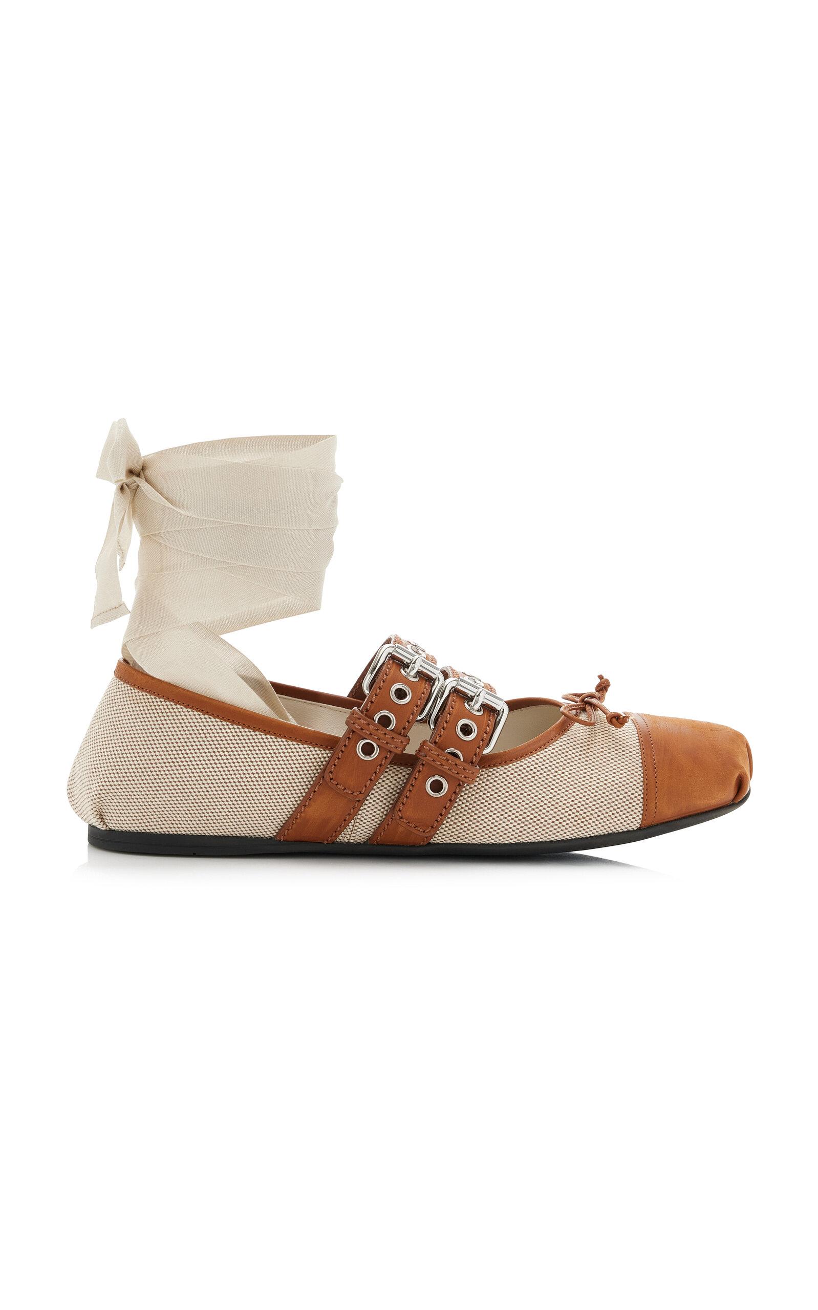 Miu Miu Canvas Ballet Flats - Moda Operandi by MIU MIU