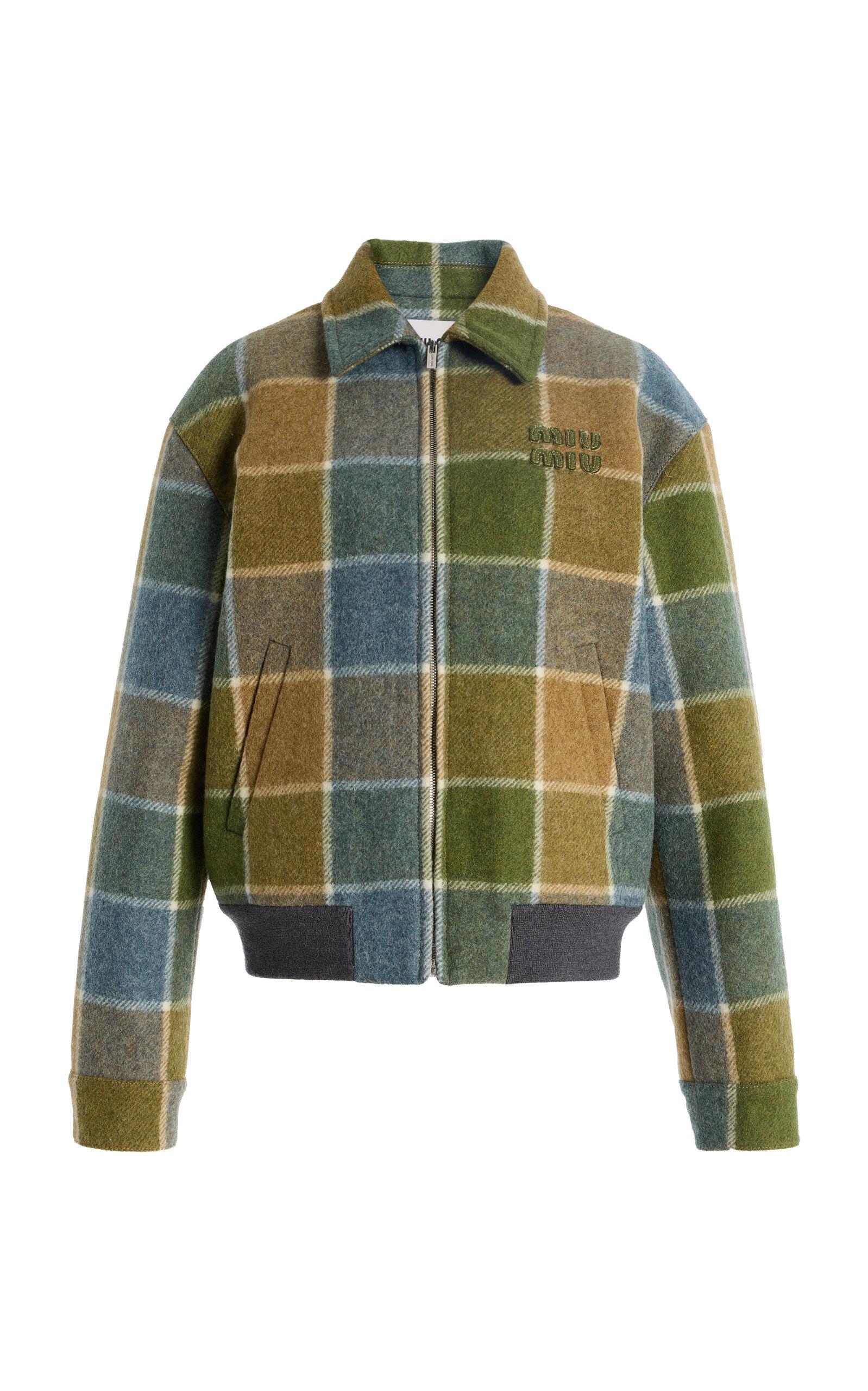Miu Miu Checked Wool Blouson Jacket - Moda Operandi by MIU MIU