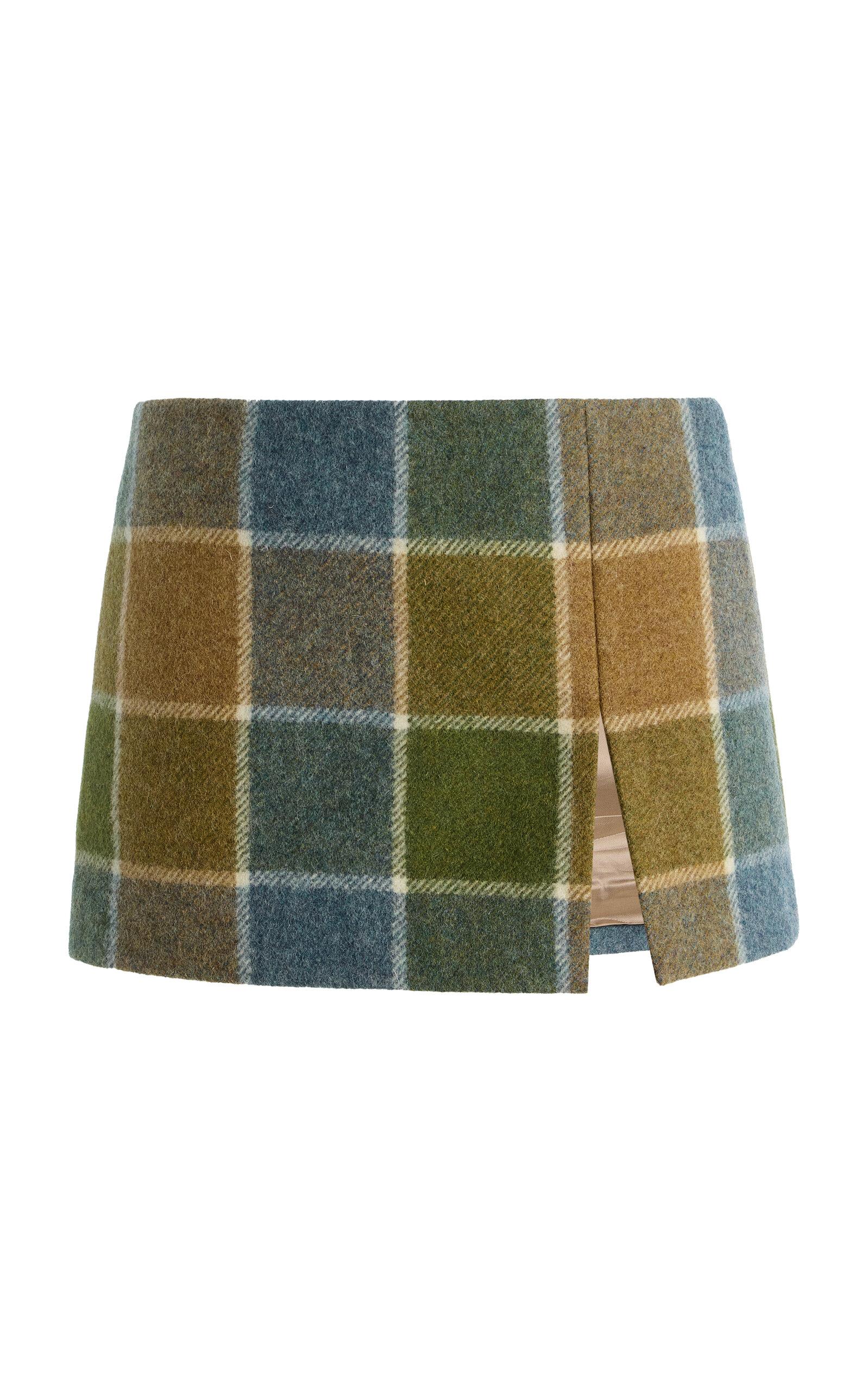 Miu Miu Checked Wool Mini Skirt - Moda Operandi by MIU MIU