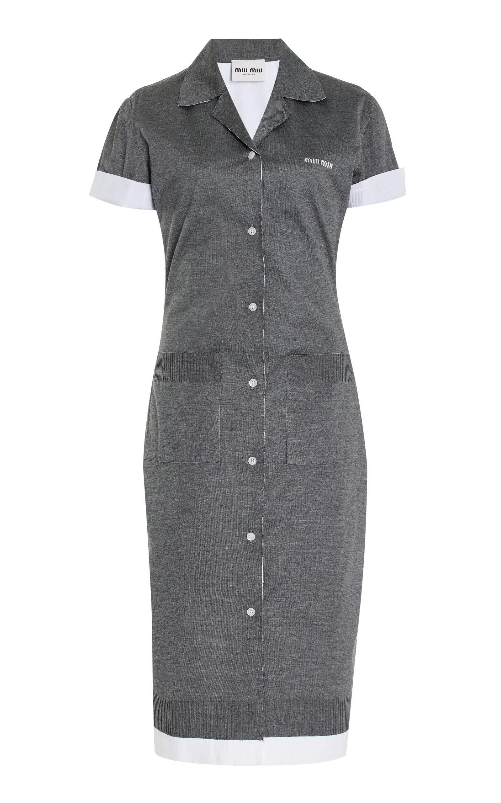 Miu Miu Cotton-Silk Midi Shirt Dress - Moda Operandi by MIU MIU