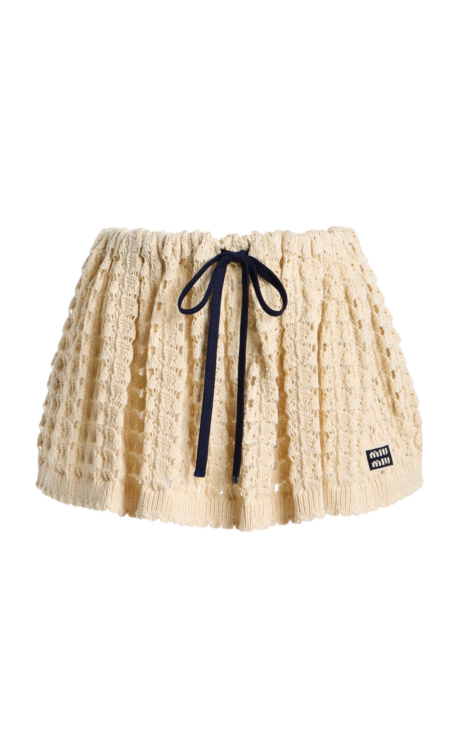 Miu Miu Crocheted Cotton Mini Skirt - Moda Operandi by MIU MIU