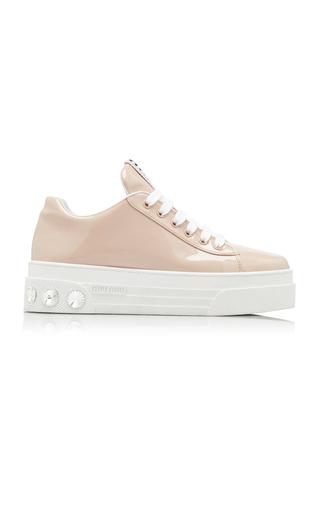 Miu Miu Crystal-Embellished Leather Sneakers - Moda Operandi by MIU MIU