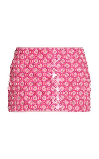 Miu Miu Crystal and Sequin-Embellished Cady Mini Skirt - Moda Operandi by MIU MIU