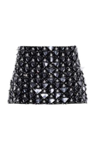 Miu Miu Crystal and Sequin-Embellished Cady Mini Skirt - Moda Operandi by MIU MIU
