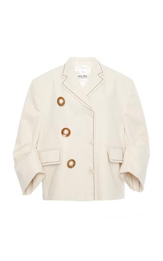 Miu Miu Embroidered Puffed-Sleeve Cady Jacket - Moda Operandi by MIU MIU