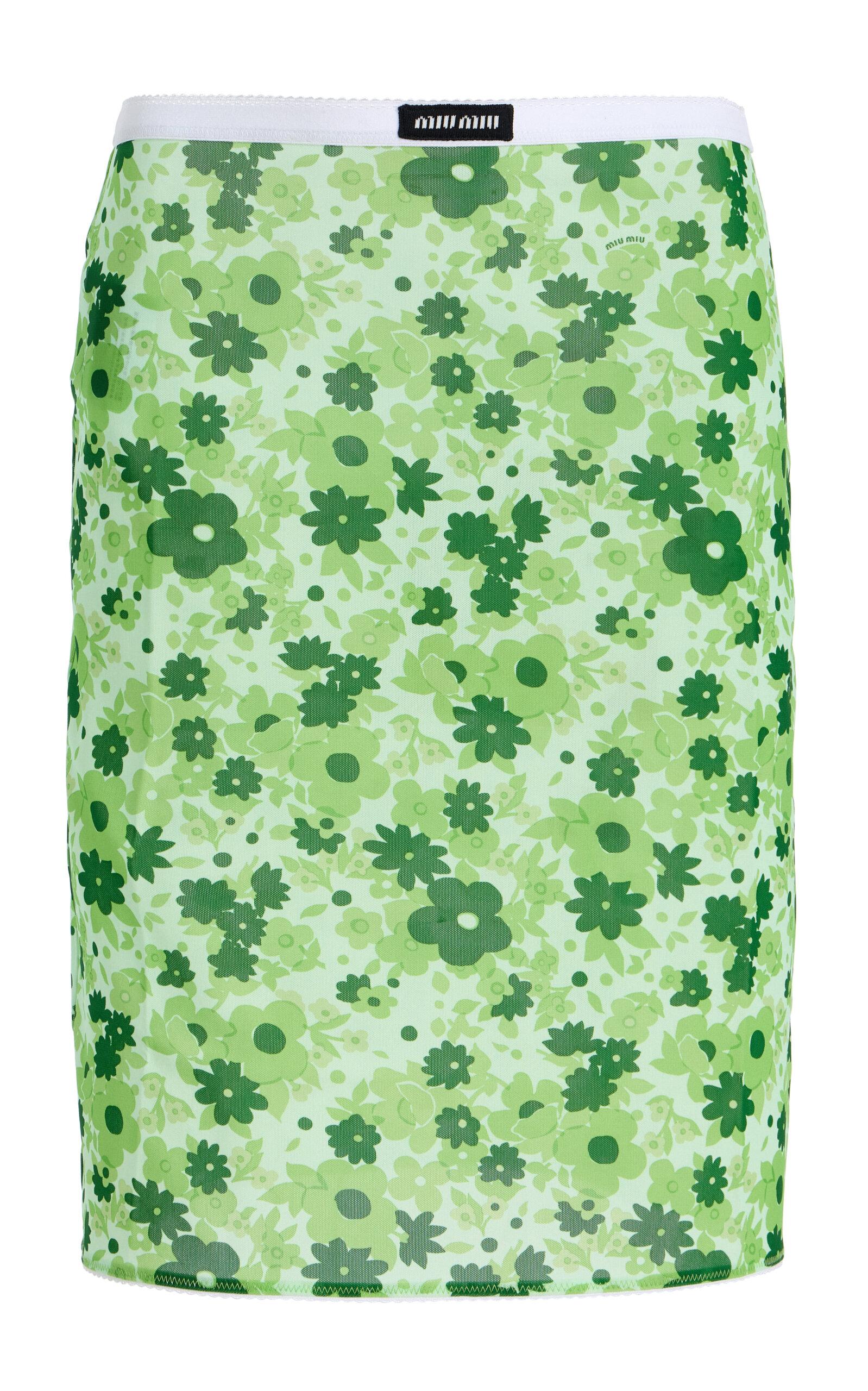 Miu Miu Floral Jersey Midi Skirt - Moda Operandi by MIU MIU