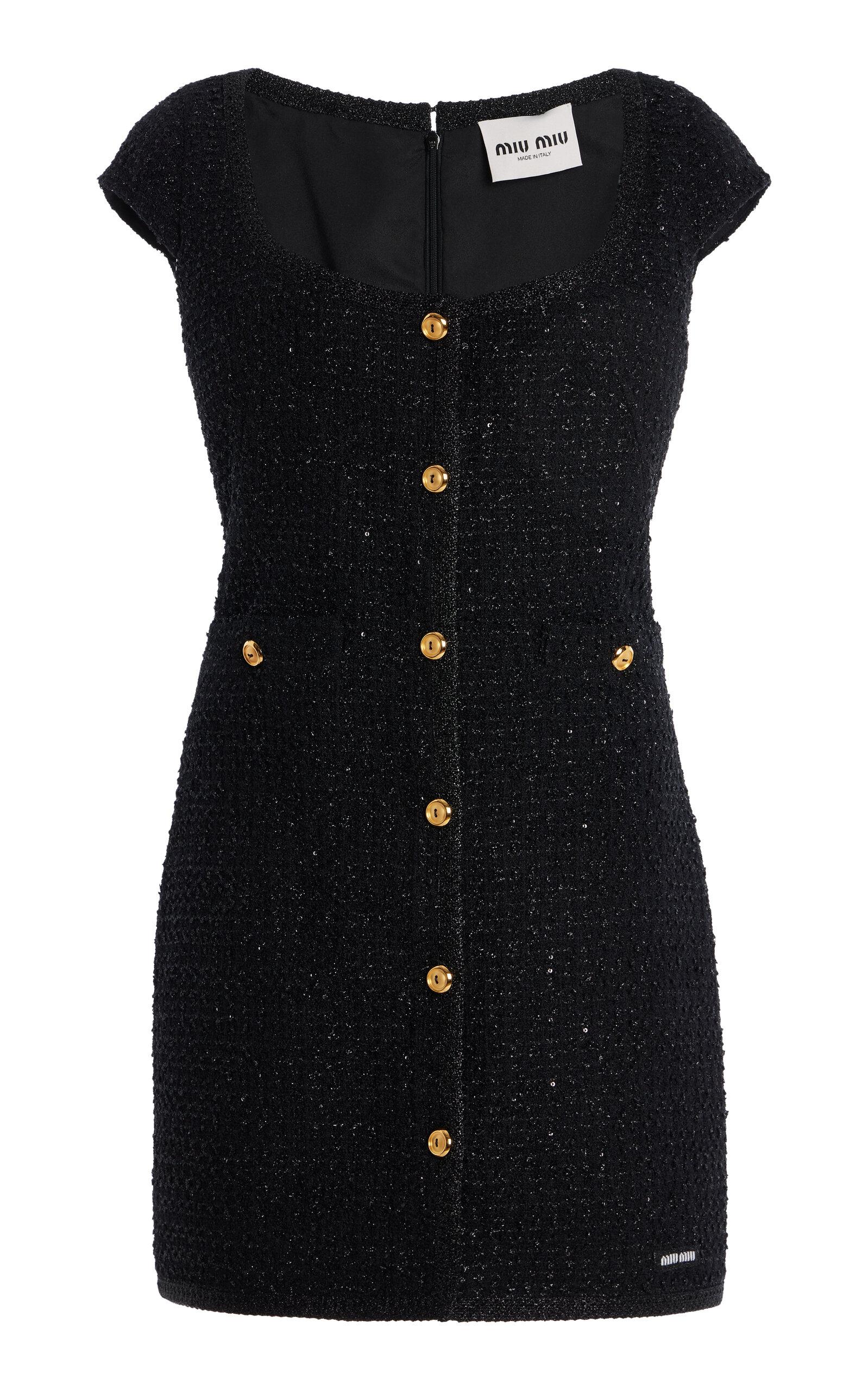 Miu Miu Lamé-Bouclé Tweed Mini Dress - Moda Operandi by MIU MIU Miu Miu Lamé-Bouclé Tweed Mini Dress - Moda Operandi by MIU MIU
