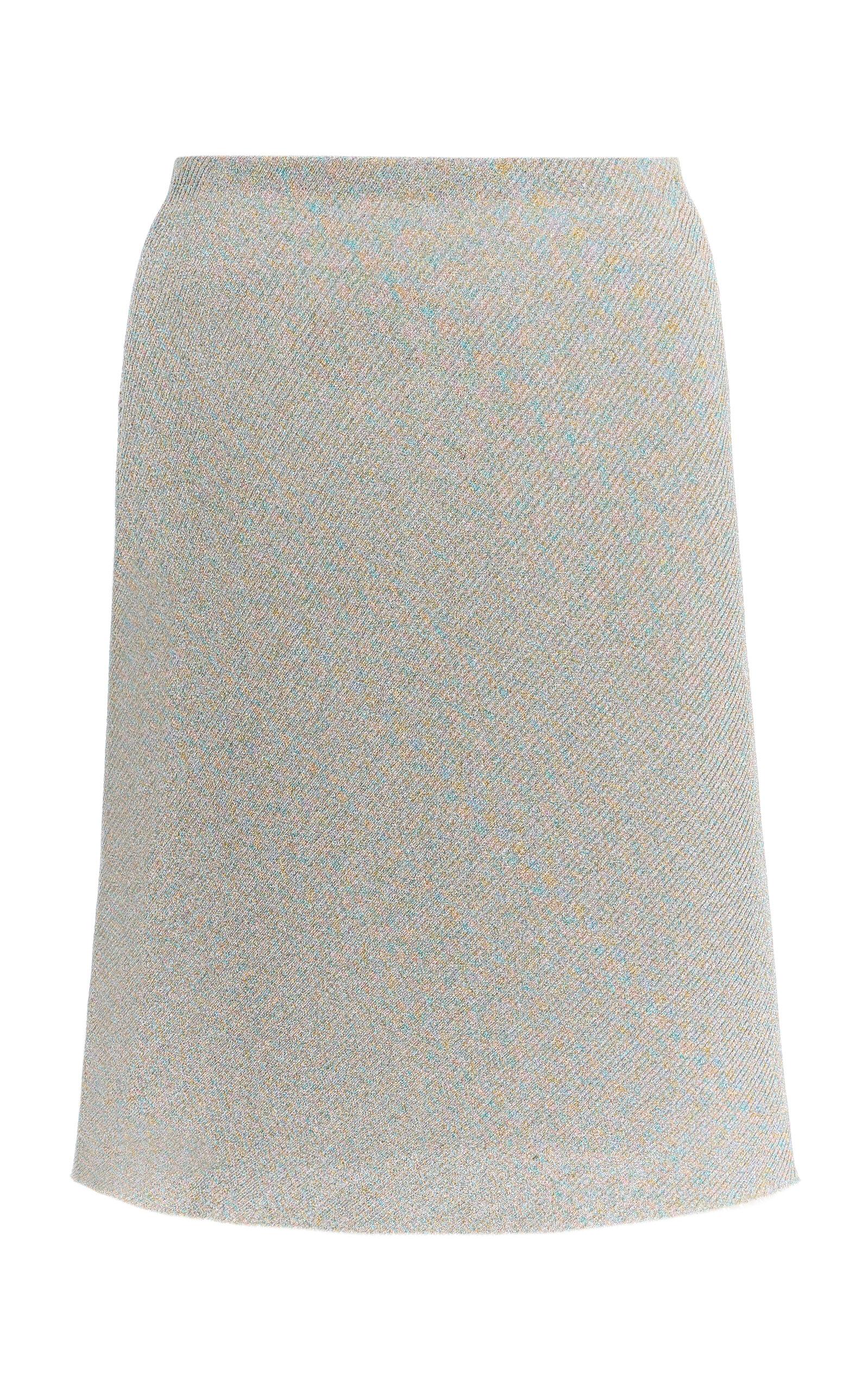 Miu Miu Lamé Ribbed-Knit Midi Skirt - Moda Operandi by MIU MIU