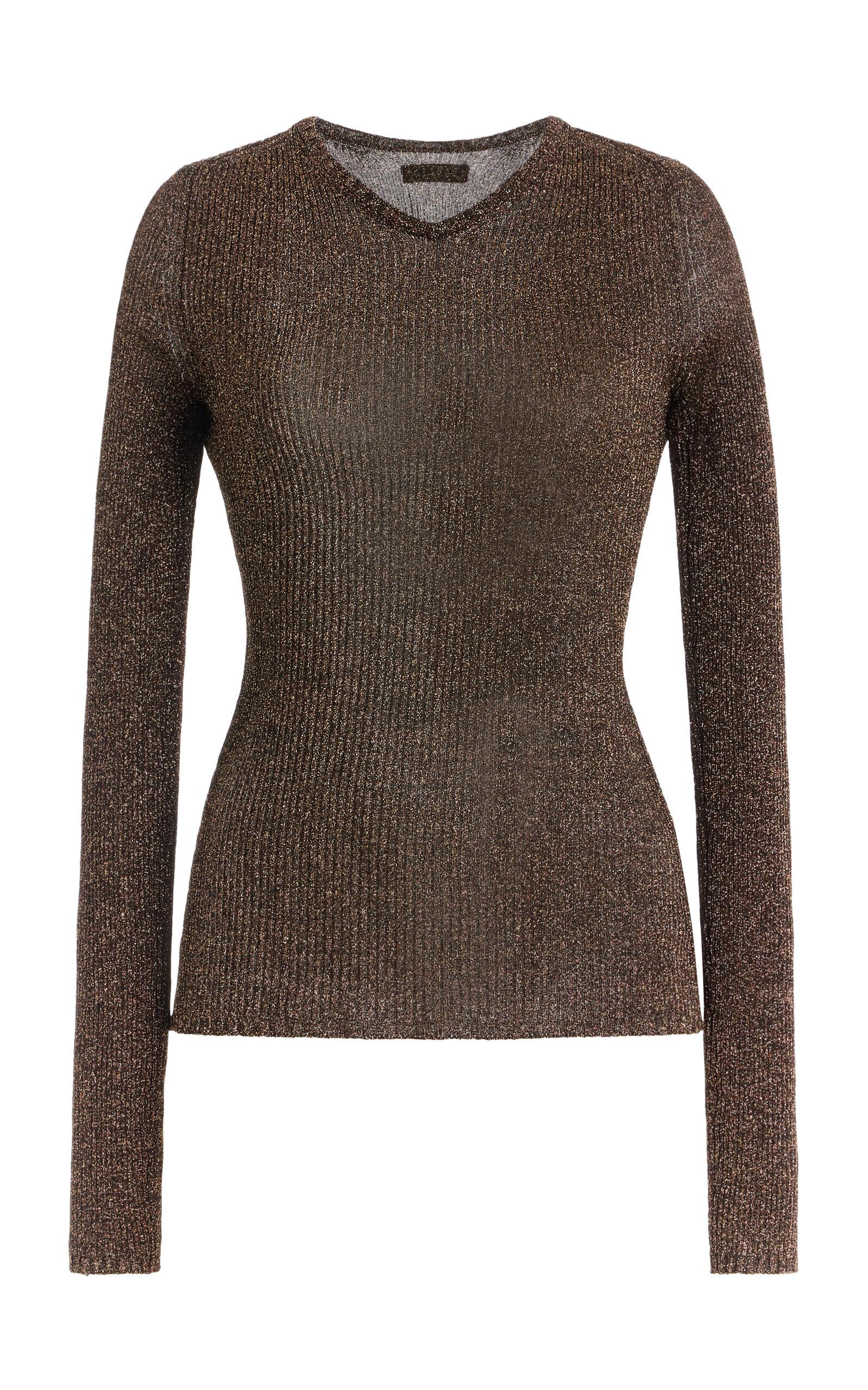 Miu Miu Lamé Ribbed-Knit Top - Moda Operandi by MIU MIU