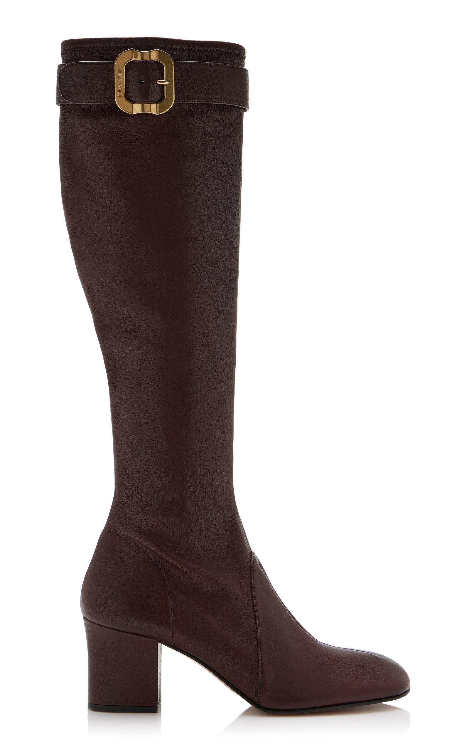 Miu Miu Leather Knee Boots - Moda Operandi by MIU MIU
