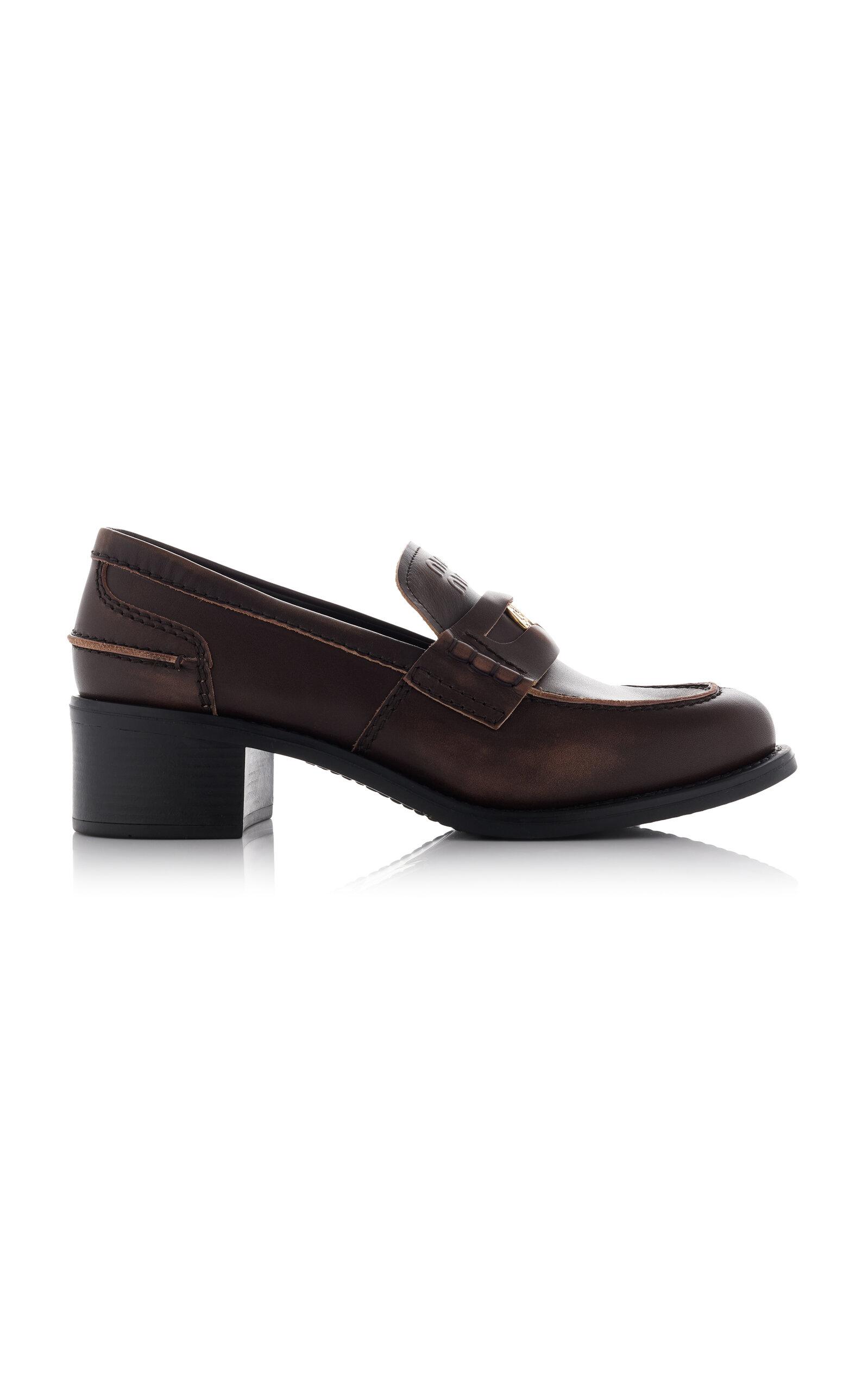 Miu Miu Leather Penny Loafers - Moda Operandi by MIU MIU