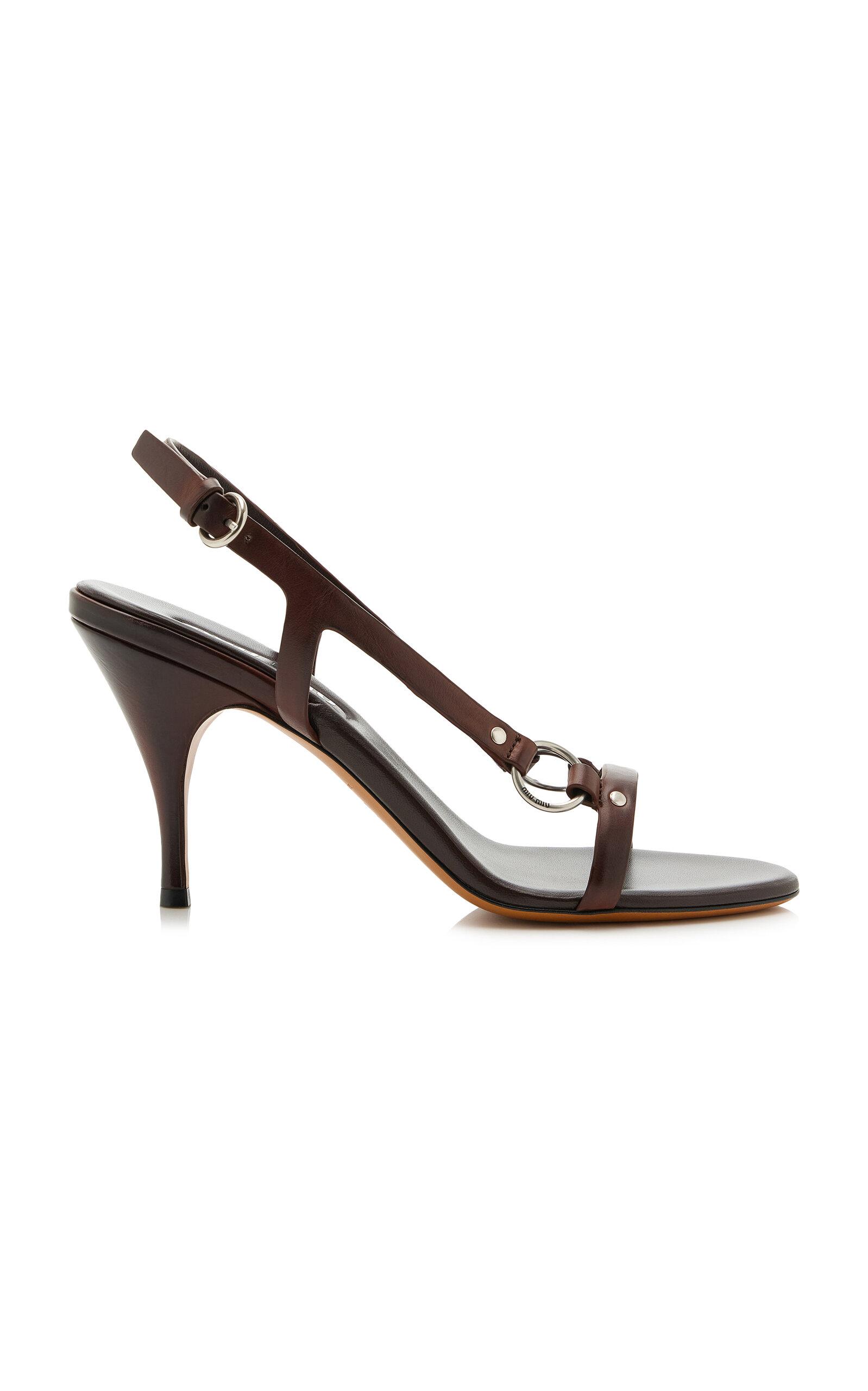 Miu Miu Leather Sandals - Moda Operandi by MIU MIU