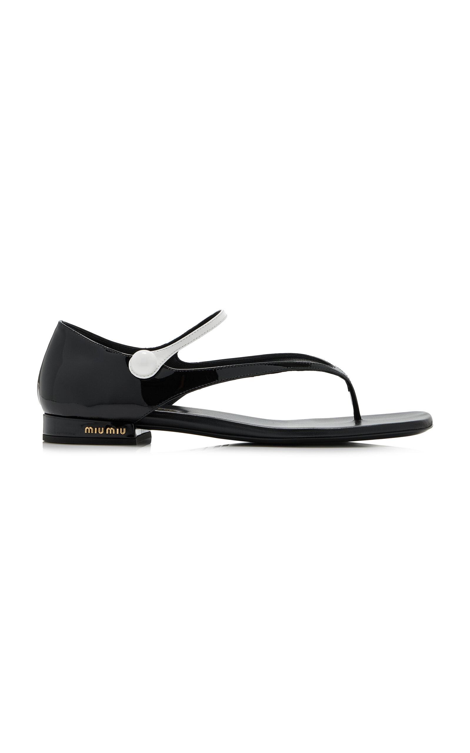 Miu Miu Leather Sandals - Moda Operandi by MIU MIU