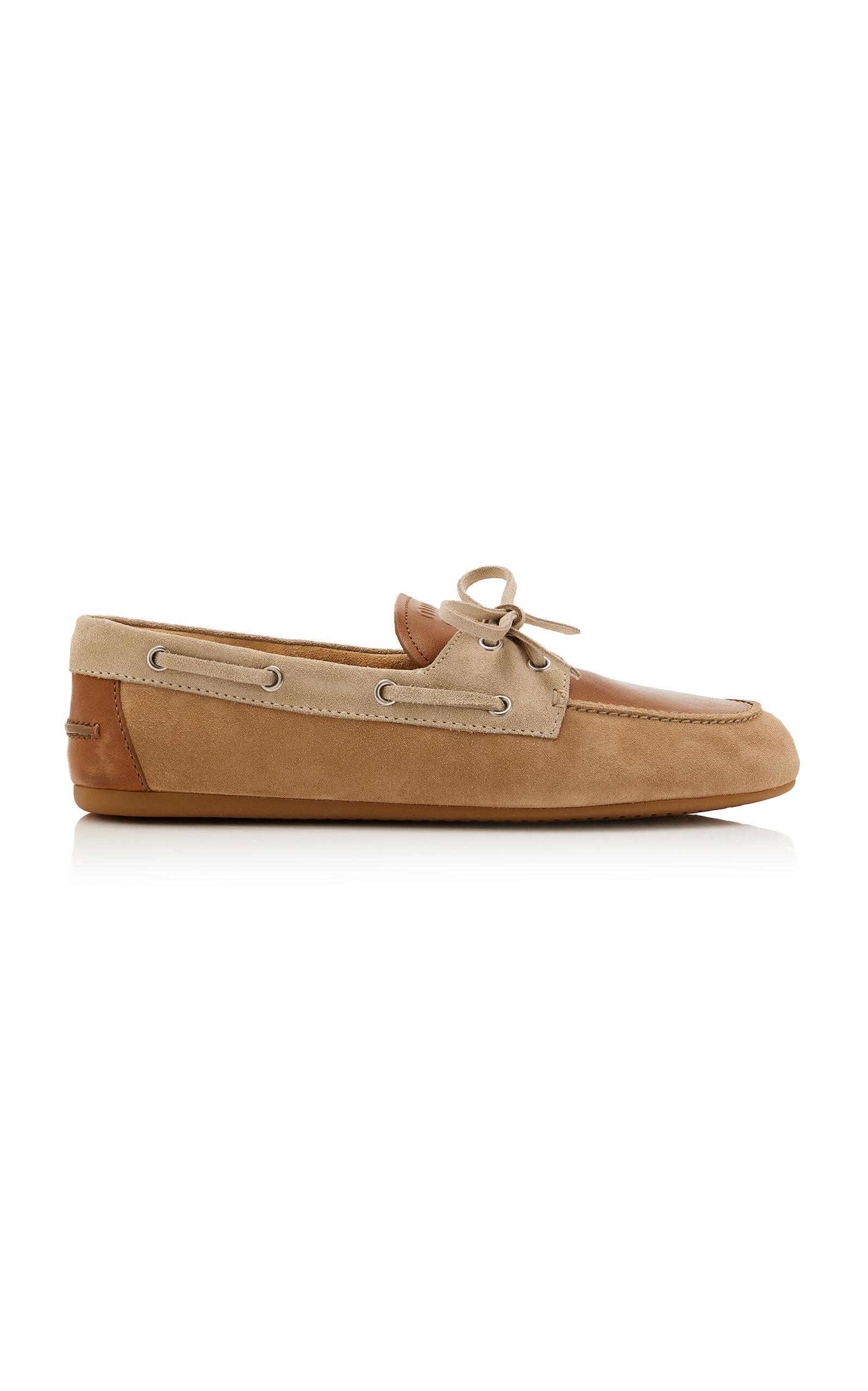 Miu Miu Leather and Suede Boat Shoes - Moda Operandi by MIU MIU