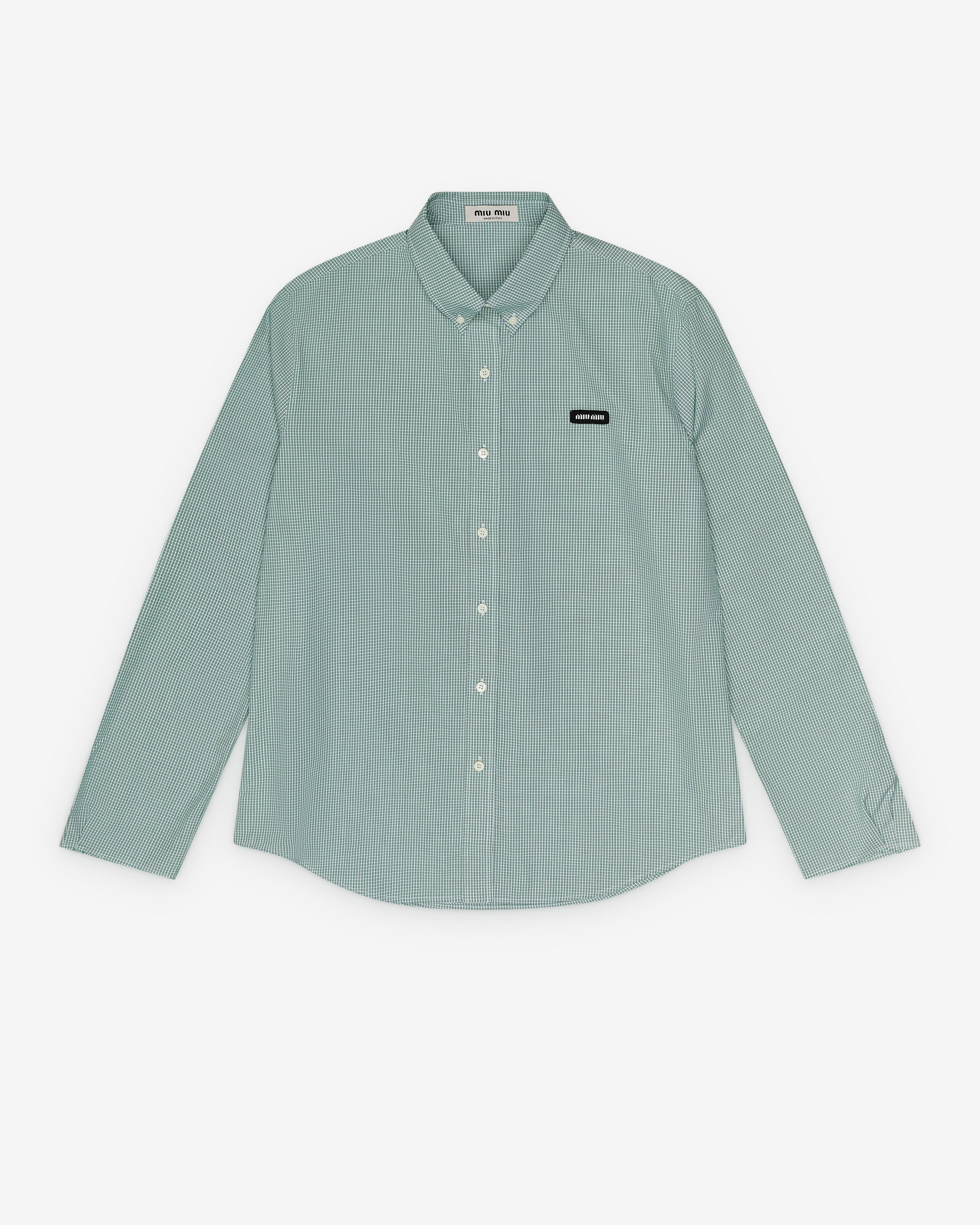 Miu Miu - Men’s Poplin Shirt - (Emerald) by MIU MIU