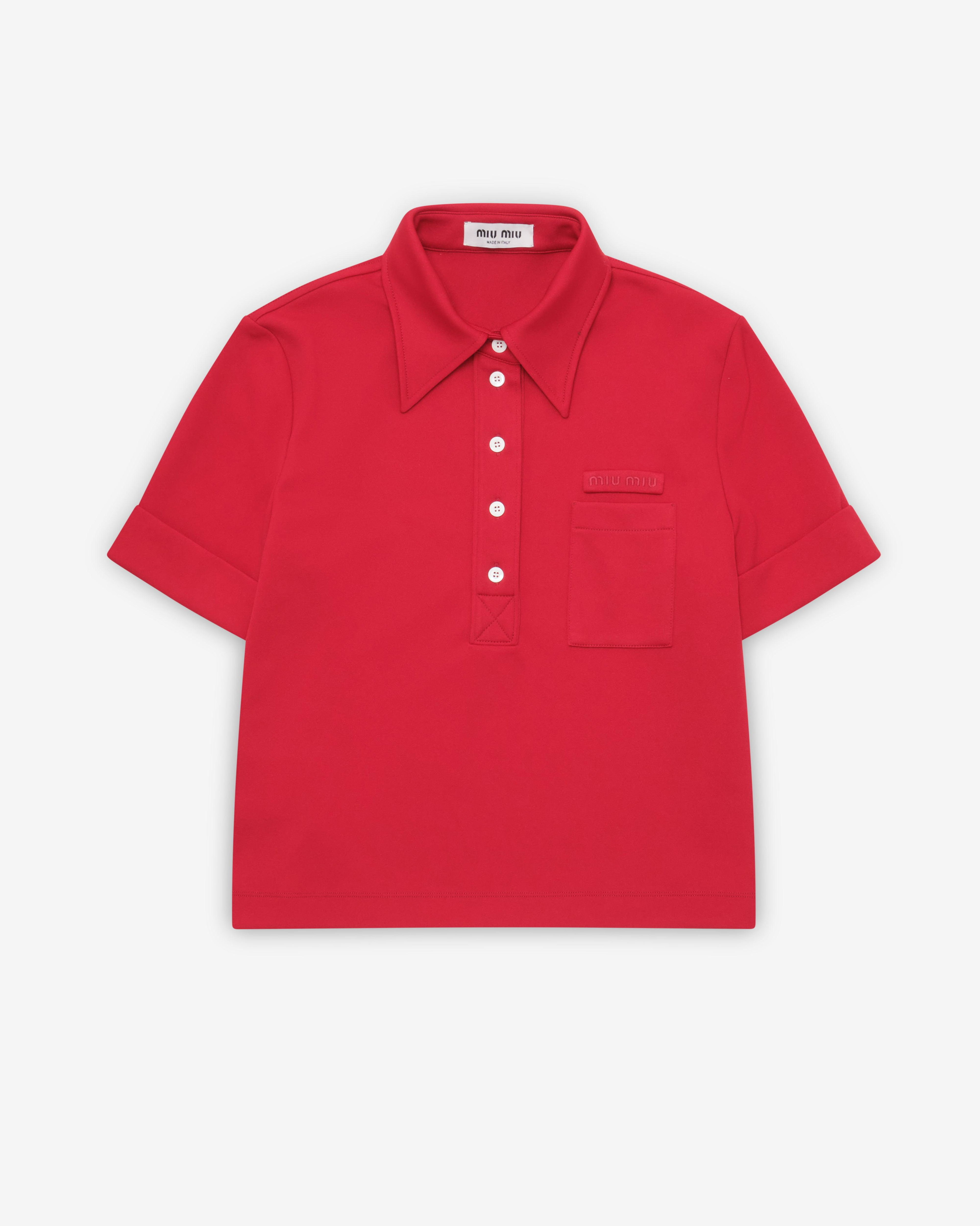 Miu Miu - Men's Technical Jersey Polo Shirt - (Ruby Red) by MIU MIU