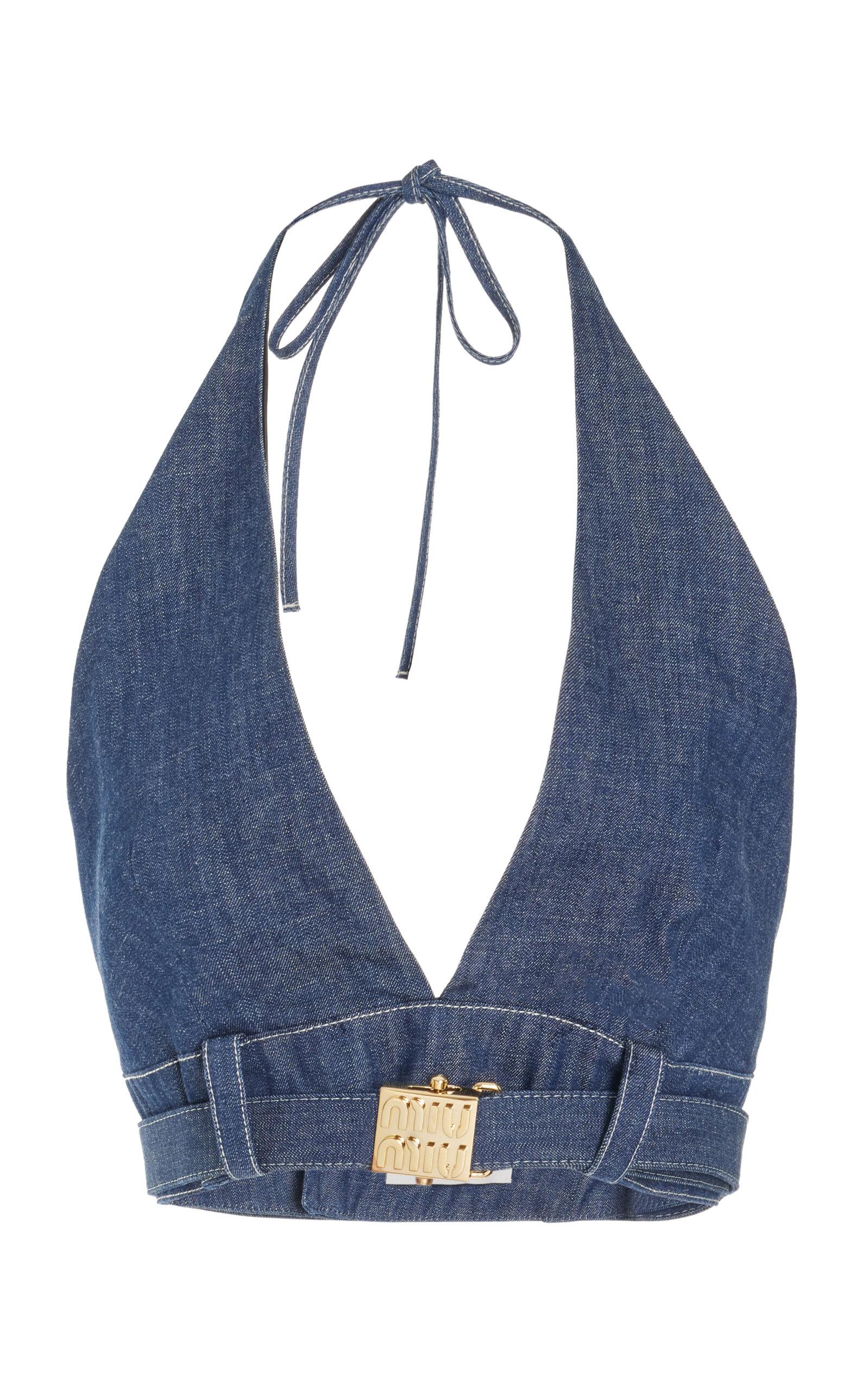 Miu Miu Raw Denim Bra Top - Moda Operandi by MIU MIU