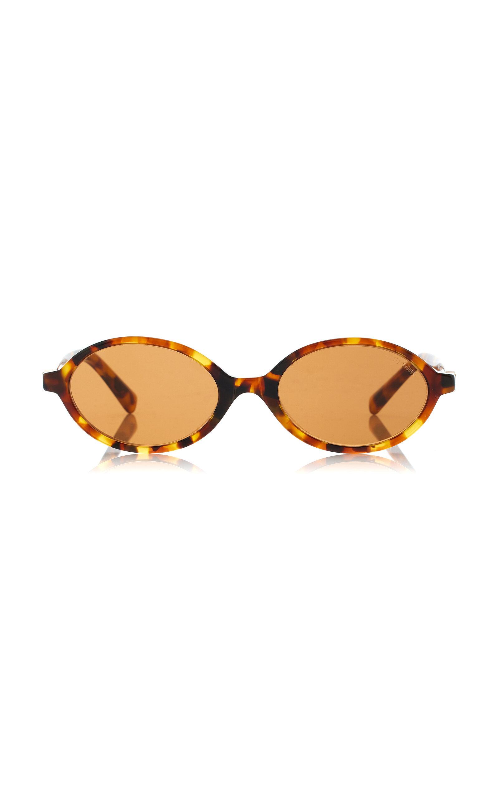 Miu Miu Regard Oval-Frame Acetate Sunglasses - Moda Operandi by MIU MIU