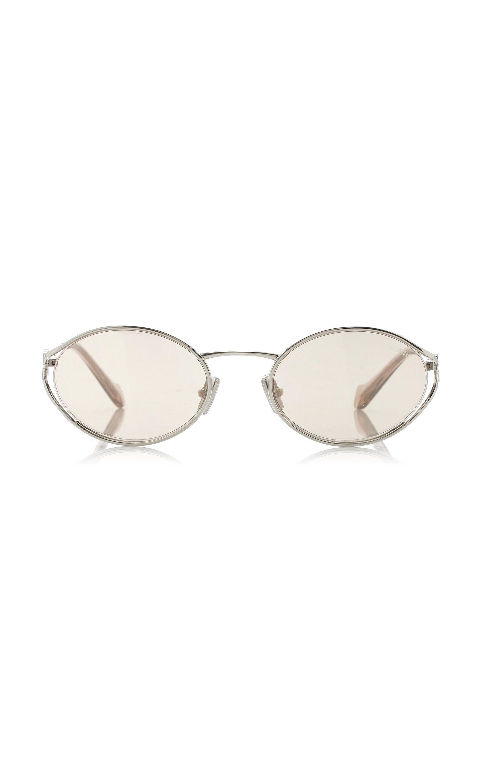 Miu Miu Round-Frame Metal Sunglasses - Moda Operandi by MIU MIU