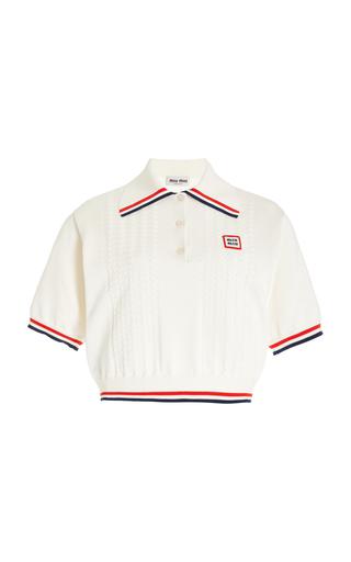 Miu Miu Silk-Cotton Polo Sweater - Moda Operandi by MIU MIU