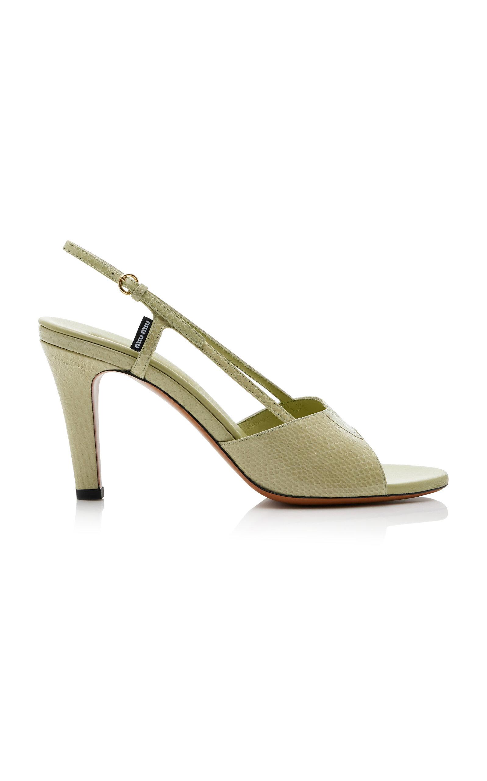 Miu Miu Snake-Effect Leather Sandals - Moda Operandi by MIU MIU