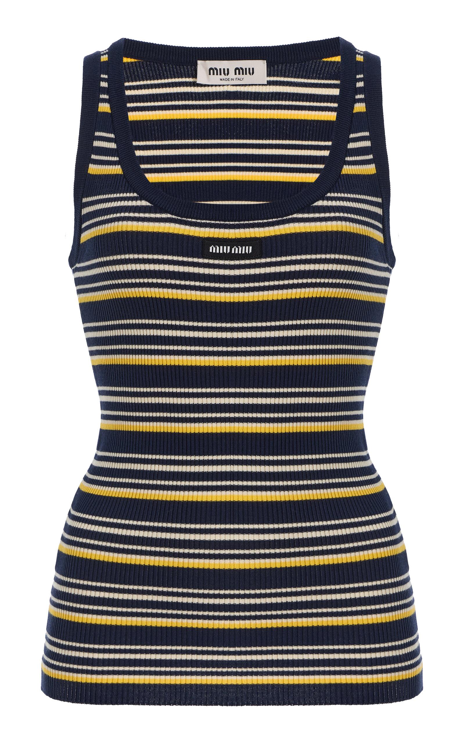 Miu Miu Striped Cotton Tank Top - Moda Operandi by MIU MIU
